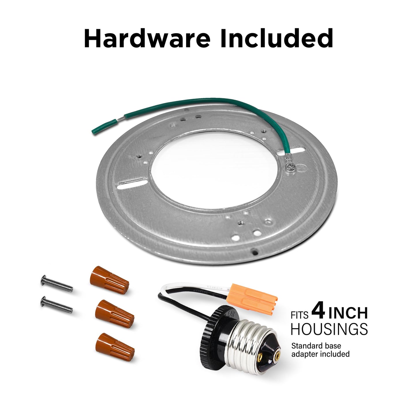 Feit Electric 4 Inch LED Ceiling Downlight, Dimmable Flat Panel Ceiling Light with Color Selection (5CCT), Fits Most 4 Inch Recessed Cans, TP24 Adapter Included (5"x 5"x 0.5"), 4 Pack, 74202/6WYCA/4