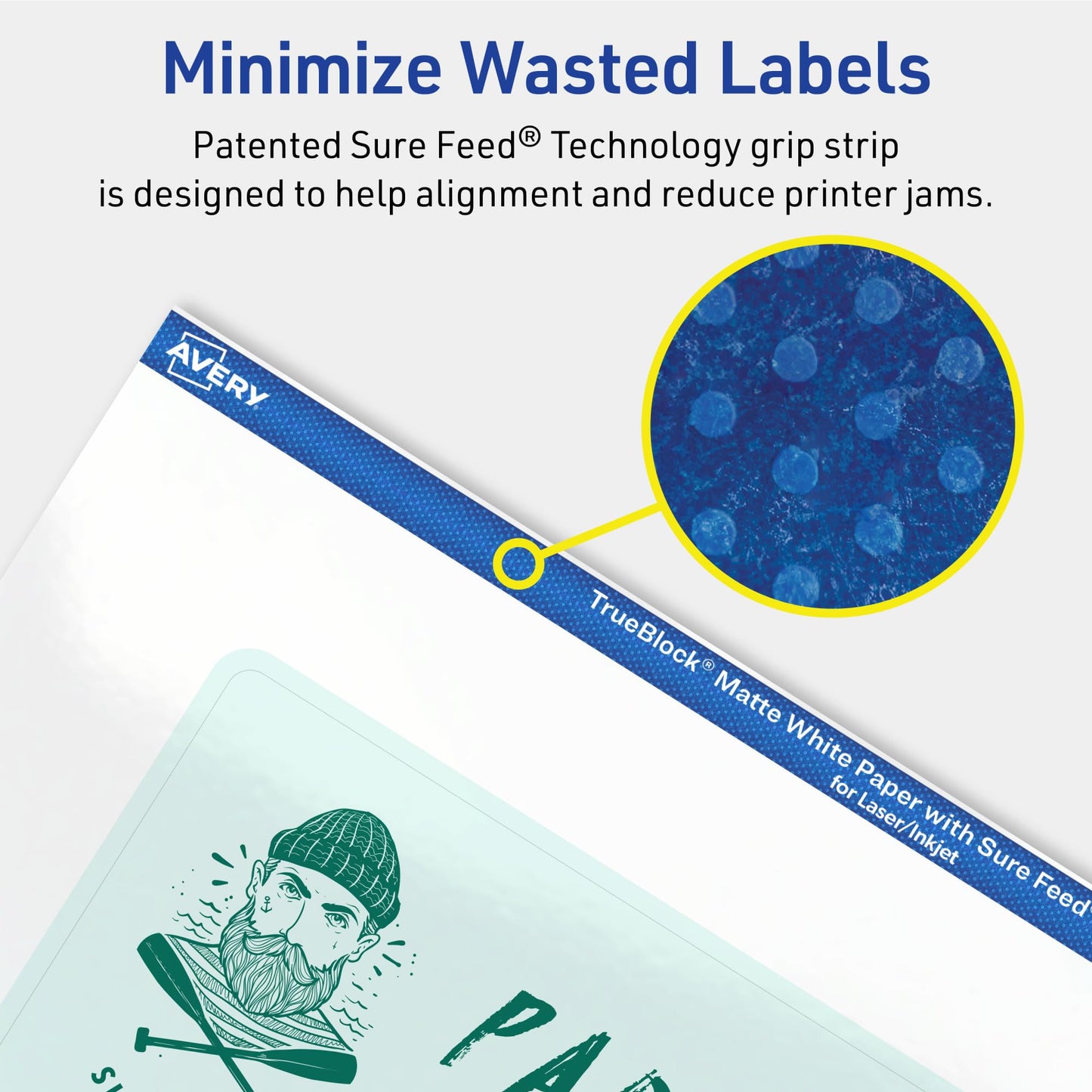 Avery TrueBlock Matte White Rectangle Labels with Sure Feed, 4" x 6", 200 Matte White Labels, Print-to-The-Edge, Laser/Inkjet Printable Labels, Great for Packaging and Product Labels