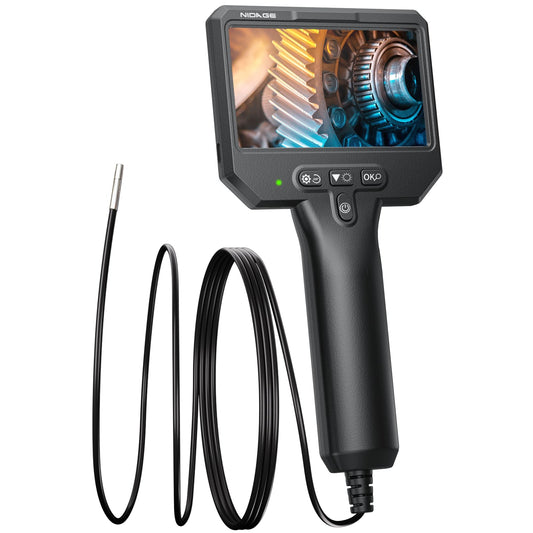 3.9mm Endoscope Camera with Light NIDAGE 1920P HD Industrial Borescope Inspection Camera with 4.3" IPS Screen, 5FT Semi-Rigid Cable, IP67 Waterproof Snake Cam for Car Engine Aircraft Mechanic Tools