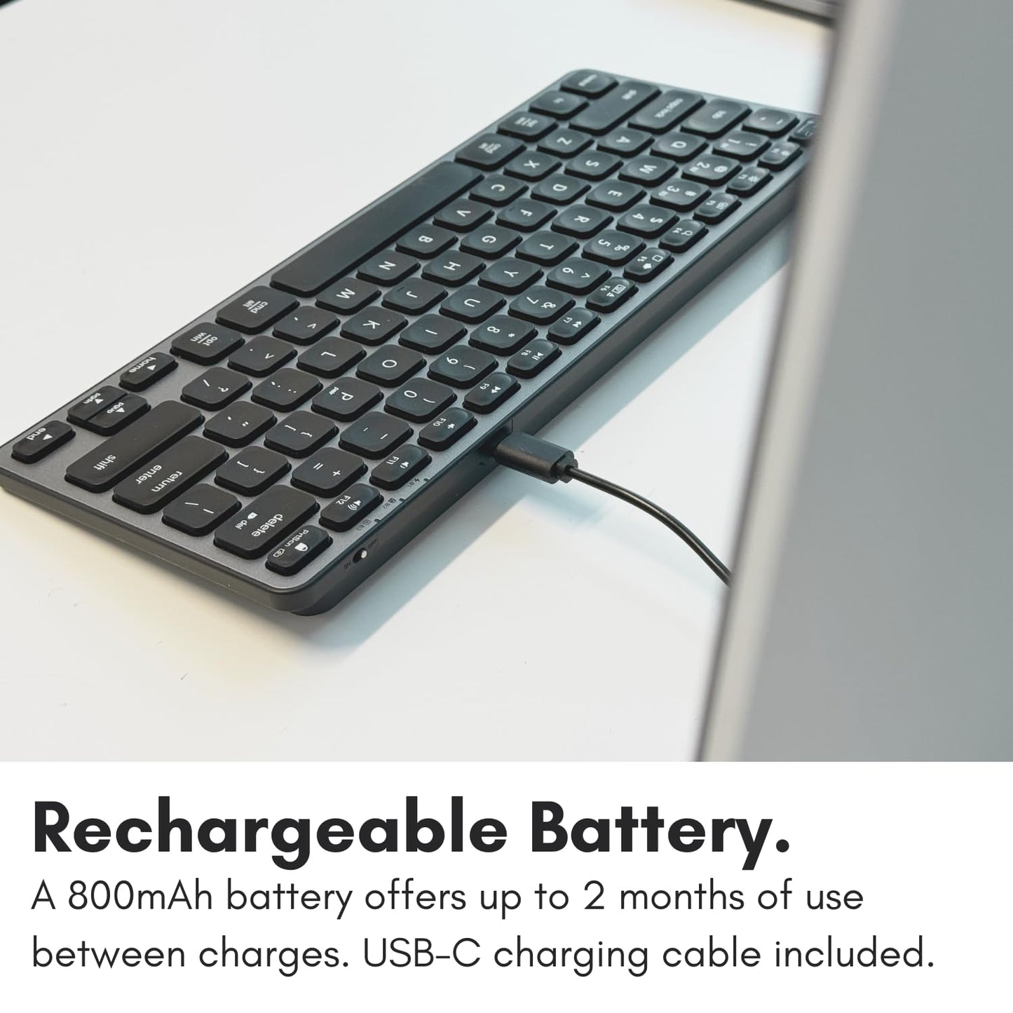 Macally Bluetooth Keyboard for Mac - Premium Multi Device Keyboard - Compatible Apple Wireless Keyboard for MacBook Pro/Air, iMac, iMac Pro, Mac Mini, Mac Pro, iPad, Laptop, and PC