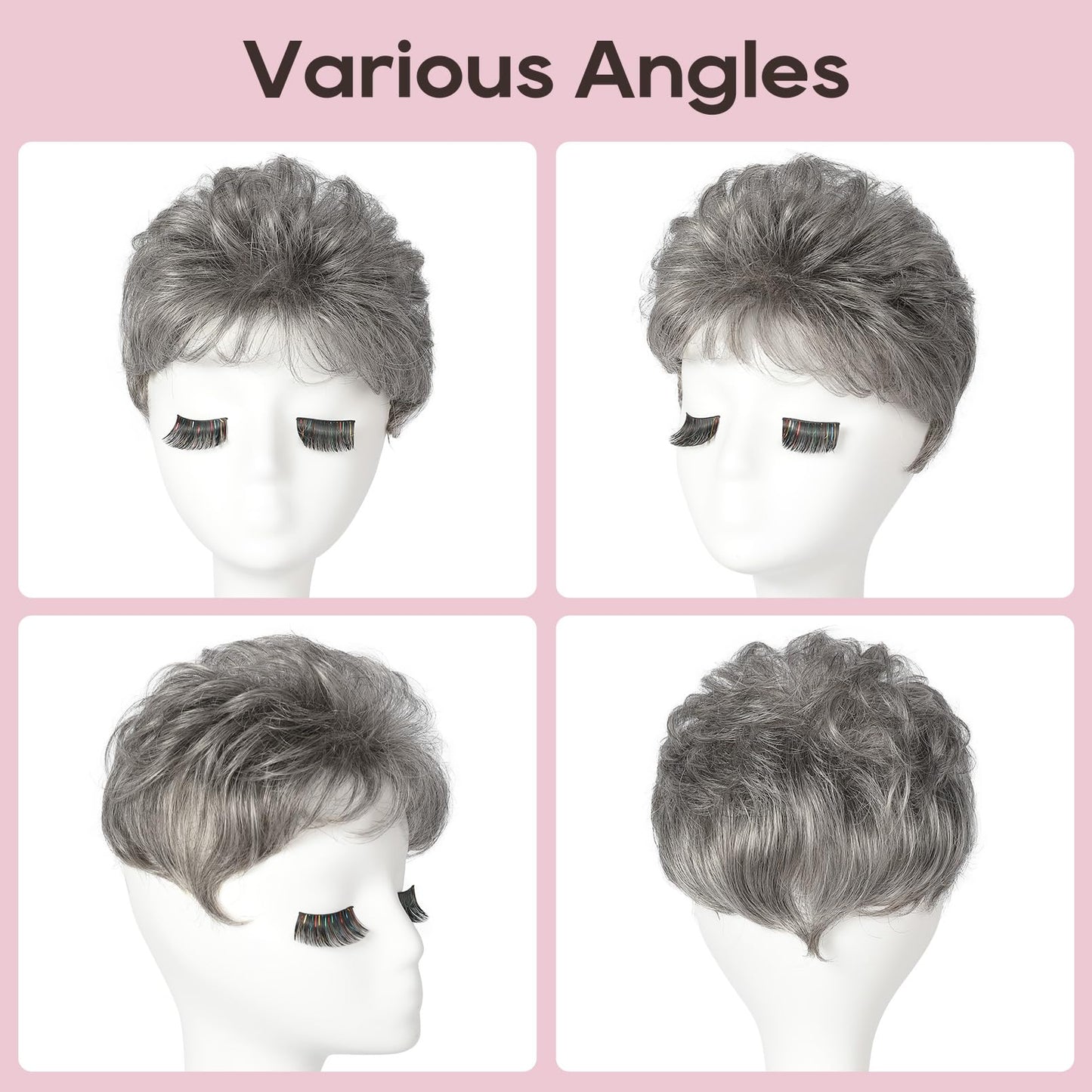 REECHO Hair Topper, Short Wiglet Hair Topper for Women with Thinning Hair Large Coverage Synthetic Top Crown Hair Piece for Women - Grey