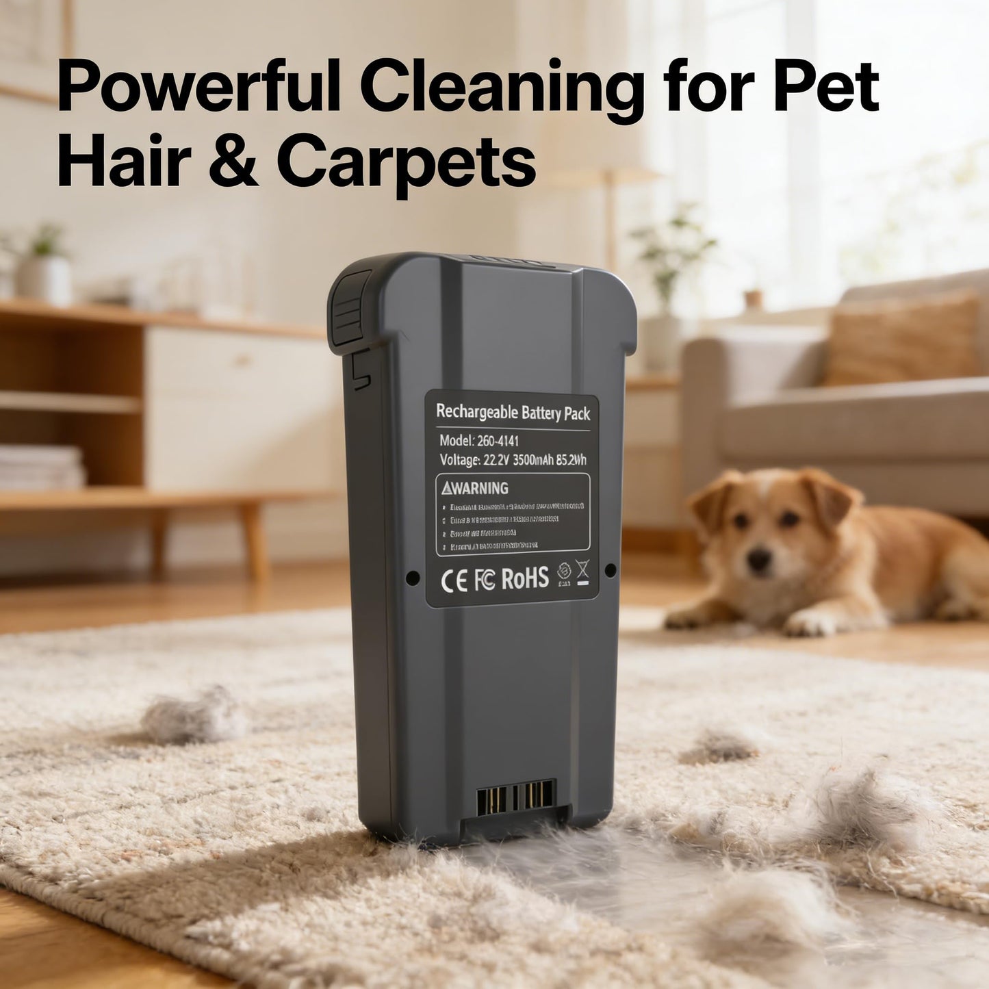 3500mAh High-capacity Battery for Bissell PowerClean FurGuard,FurFinder,Power Clean Fur Guard Finder,Swivel,Corded Deluxe 280W 200W- Fit 4026,4141,4143,4172,4173,4051,4052,4031,4137,4282K (grey)