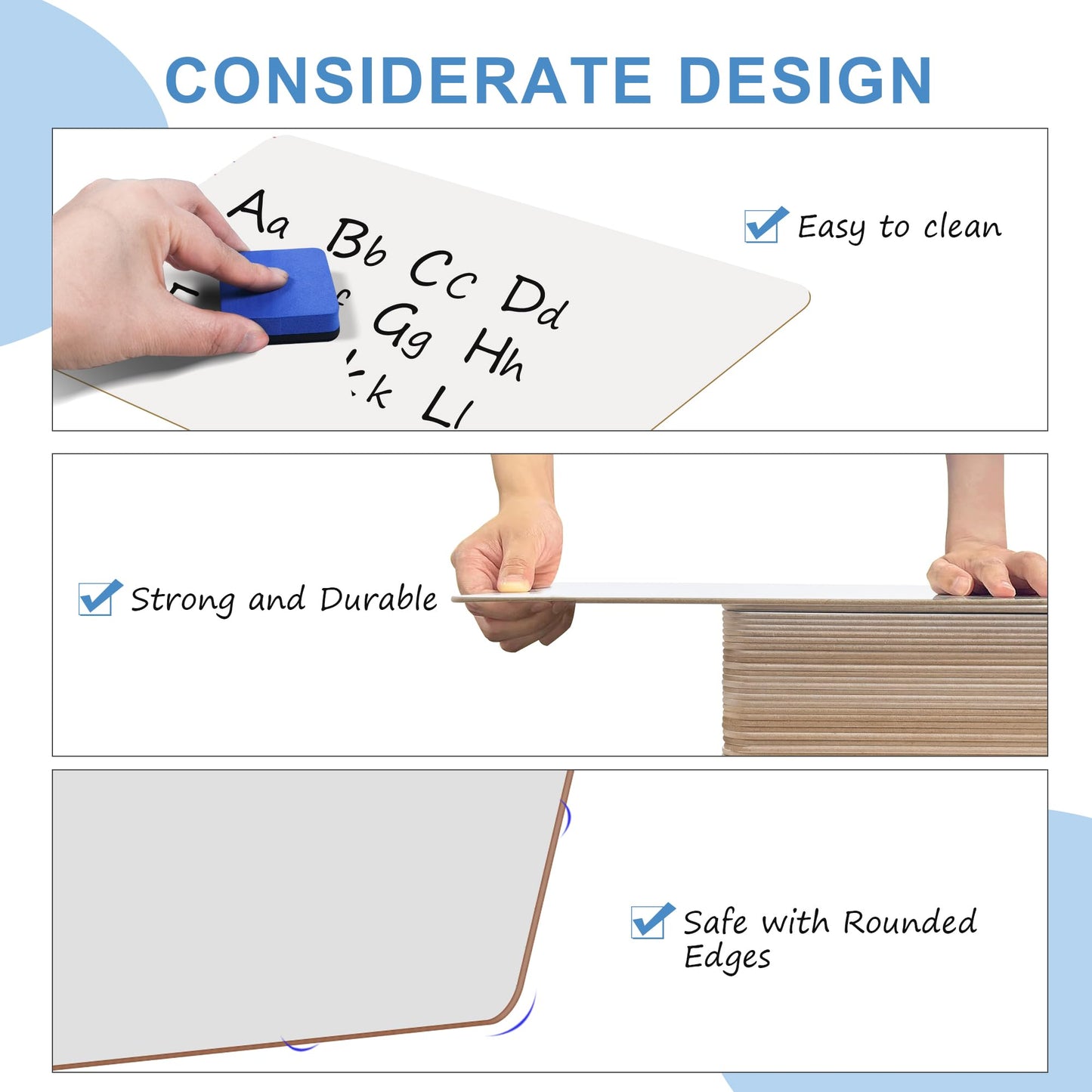 JUSTPAT 32 Pack Dry Erase Boards, 9"x12" Double Sided Small Whiteboards with Lines for Kids, Education Teacher Classroom Bulk, Mini Portable Drawing Writing White Boards Lined Lapboards for Students