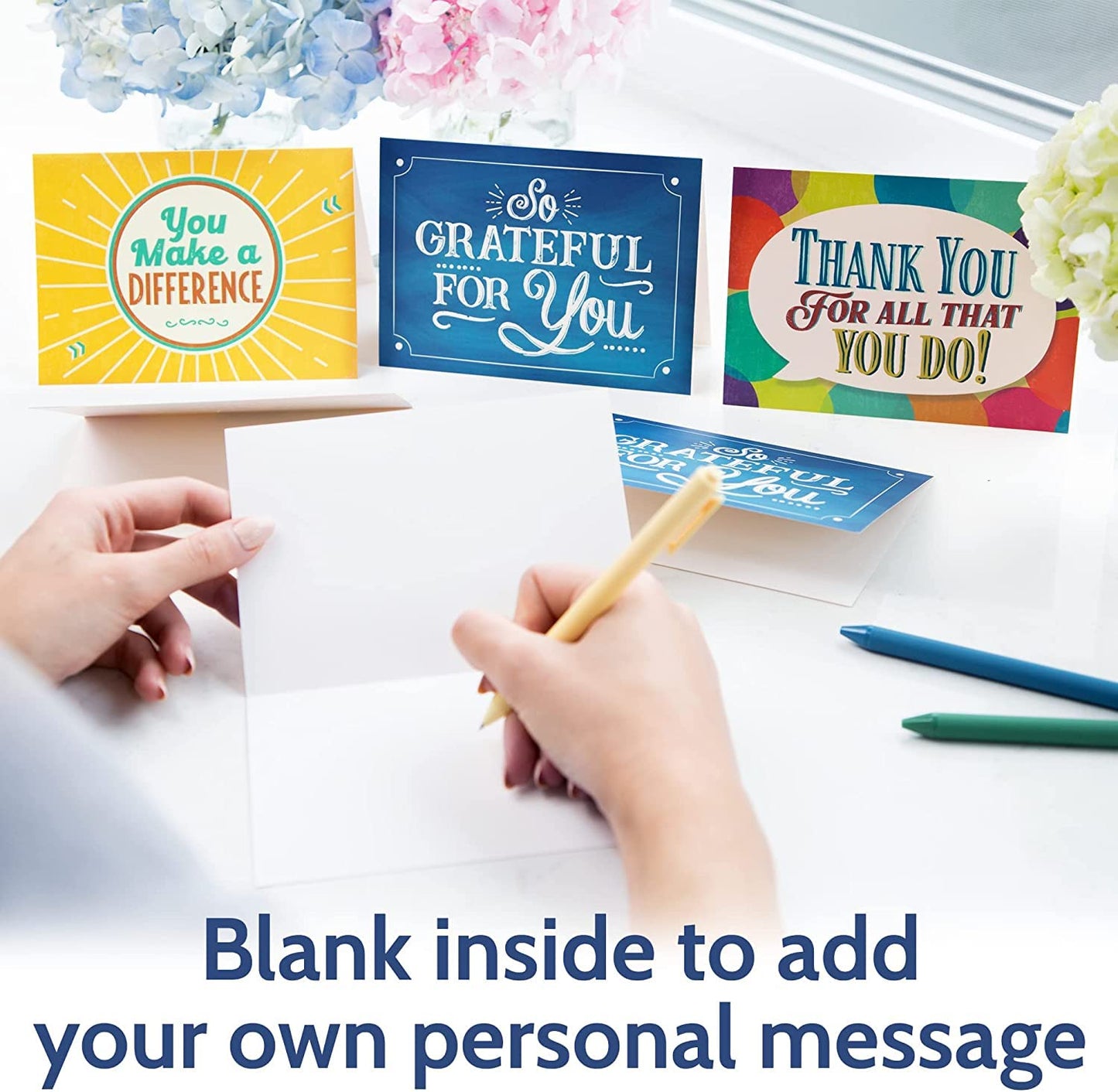 T MARIE 96 Appreciation Cards with Envelopes - Team Gifts, Teacher Gifts Bulk, Volunteer and Employee Appreciation, Gratitude and Encouragement Notecards - Boxed Set of Thank You Cards