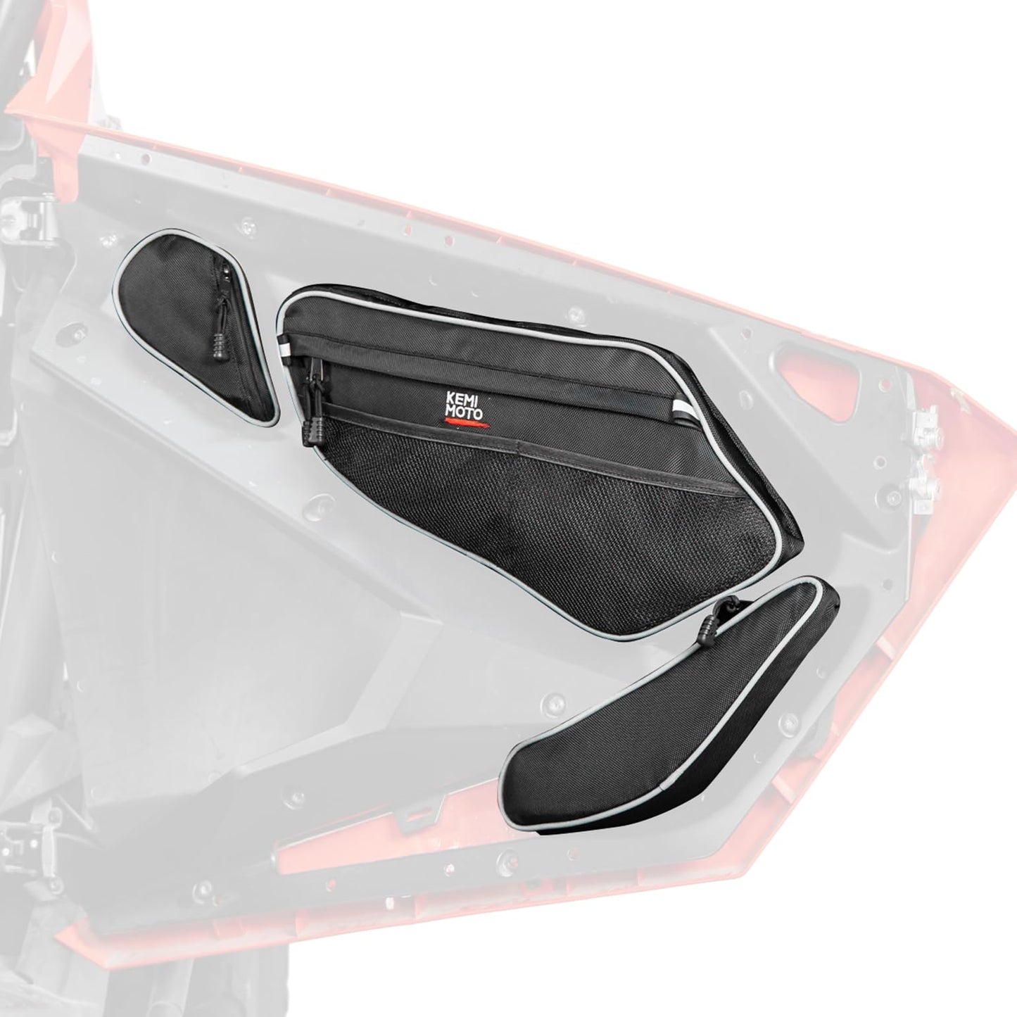 KEMIMOTO 2020-2024 PRO XP Front Door Bags With Knee Pads Storage Tool Bags Compatible with 2020-2024 Polaris RZR PRO XP/R/4, Turbo R/4 UTV Cab Pack with Multiple Pockets