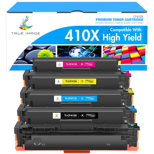410X Toner Cartridges 4 Pack M477fnw Compatible Replacement for HP 410X 410A Color Laserjet Pro MFP M477fdw M477fdn M477fnw M452dn M452nw M452dw M377dw M477 M452 CF410X CF411X CF412X CF413X Printer