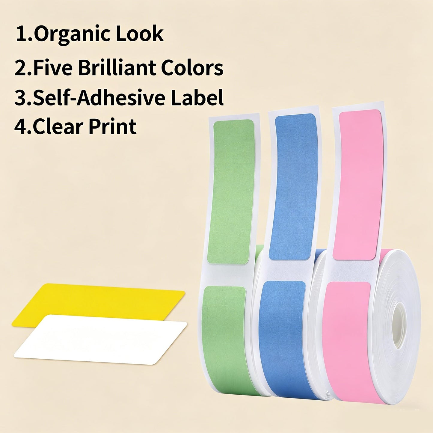 Thermal Labels Maker Tapes for D11/D110/D101 Printer,0.47" X 1.57" (12 X 40mm),160 Labels/Roll,5 Rolls(800 Pieces),Multi-Purpose Adhesive Labels for Home Office Small Business Address School