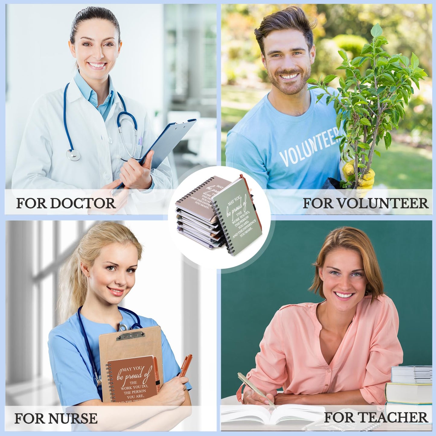 Honoson 30 Sets/60 Pcs 2026 CNA Appreciation Gifts Employee Appreciation Gifts May You Be Proud The Work Notebook with Ballpoint Pen Thank You Notebooks for Nurse Coworker CNA Week (Vivid Color)