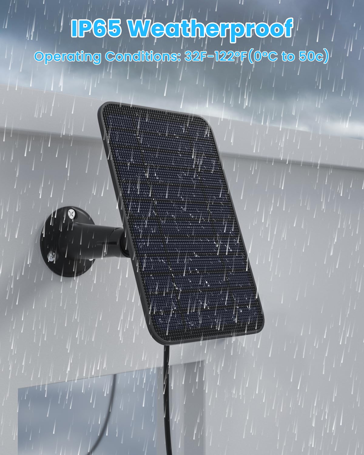 5W Solar Panel Compatible with Blink Outdoor 4(4th Gen)/Blink Outdoor(3rd Gen) XT3 & Blink XT2/XT Camera, Blink Solar Panel Charger with 13.1ft Cable Rubber Plug, IP65 Waterproof, Secure Mount, 3 Pack