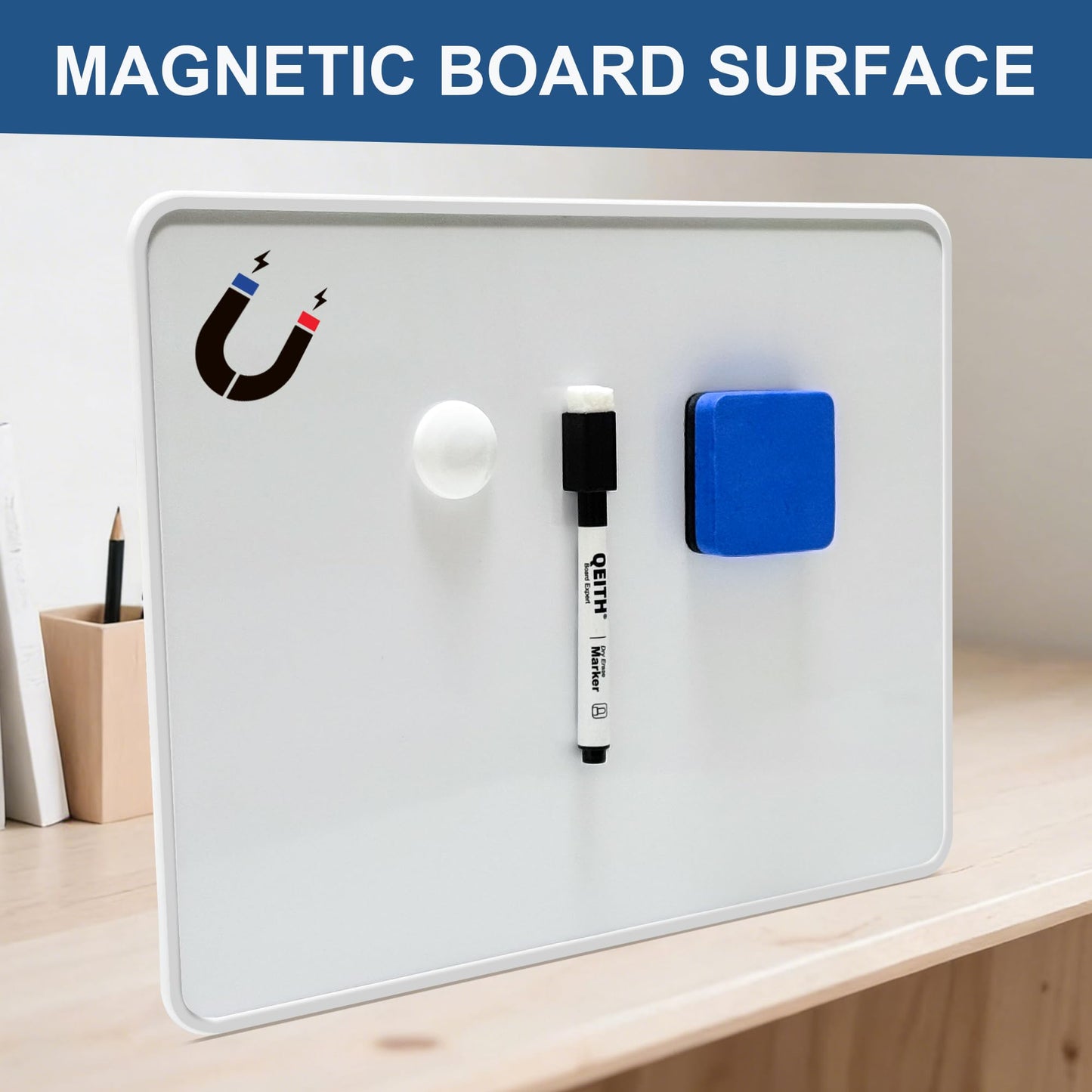 Dry Erase Boards, 12 Pack 9 x 12 Inch Magnetic Double Sided Portable Personal Small Whiteboards, Include 12 Markers, 12 Erasers, 24 Magnets for Kids, Students, Teachers Classroom School Supplies