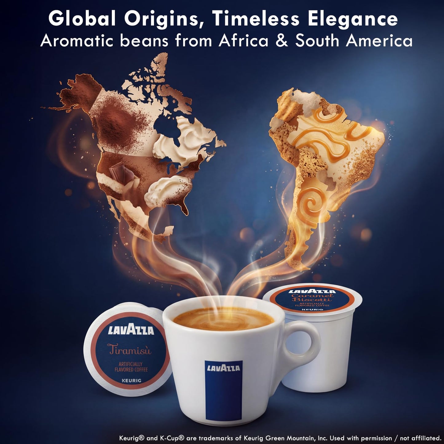 Lavazza K-Cup Coffee Pods Variety Bundle for Keurig Brewers, Light-Medium Roast, Single-Serve K-Cup Coffee Pods, 20 Count Assorted Flavors (10 Tiramisu and 10 Caramel Biscotti)