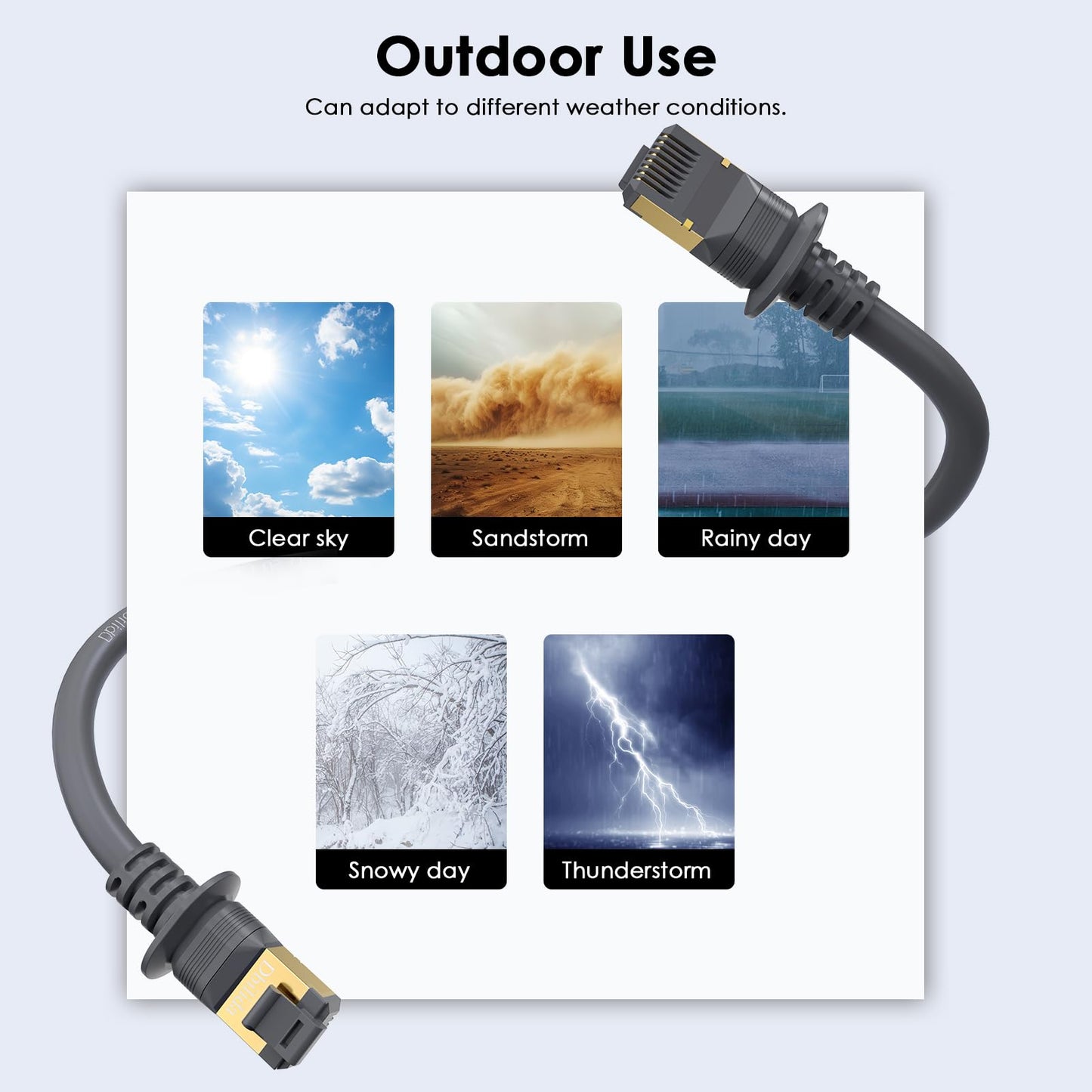 Dbilida Starlink Gen 3 Ethernet Cable 150FT, 20FT 33FT 50FT 75FT 100FT 125FT 200FT 300FT- 26AWG, 2000Mbps, Rectangular, Outdoor/Indoor