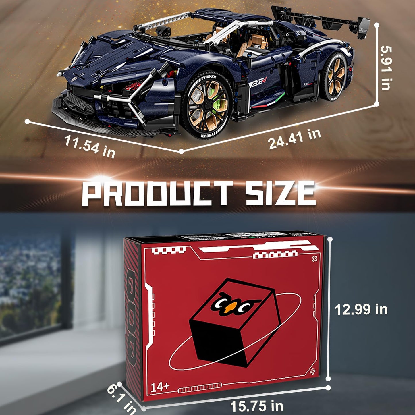 Lamb AVENTTAOR Super Car Building Toys - 1:8 Model Building Blocks Challenging Race Car Sets Toy Gifts Compatible With Lego Technic for Adults (4260pcs)