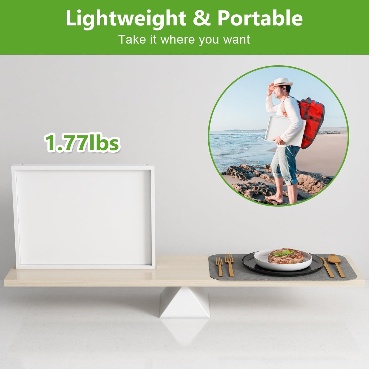Youpehom Bed Tray Table with Folding Legs, Bamboo Breakfast in Bed for Kitchen Serving Tray, Sofa, Eating, Used As Laptop Desk Snack Tray (4 Pack, White Color)