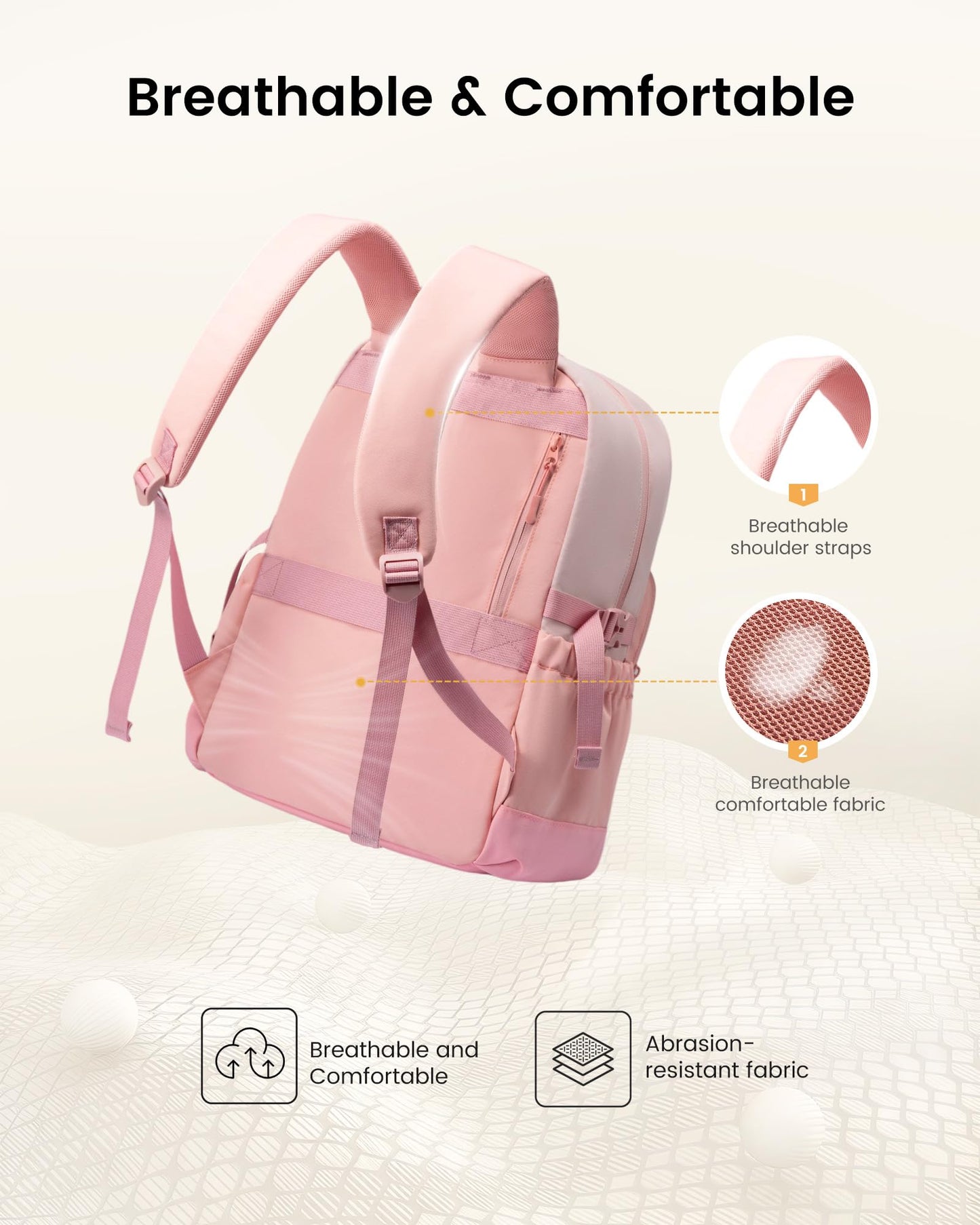 LOVEVOOK Laptop Backpack for Women with Large Cup Holder,15.6Inch DIY Design Travel Work Backpack Computer Laptop Bag,Waterproof Nurse Teacher College Commuter Backpack Purse,Gift for Women Men,Pink
