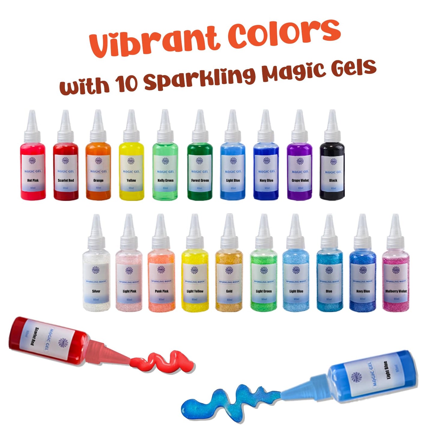 gookid Magic Water Elf Toy Kit - Fun DIY Craft for Kids with 20 Bottles of Magic Gel, 15 Molds, DIY STEM Toys, Fun Activity Kit for Ages 3+, Toys for Kids Age 7-8, DIY Craft Kit