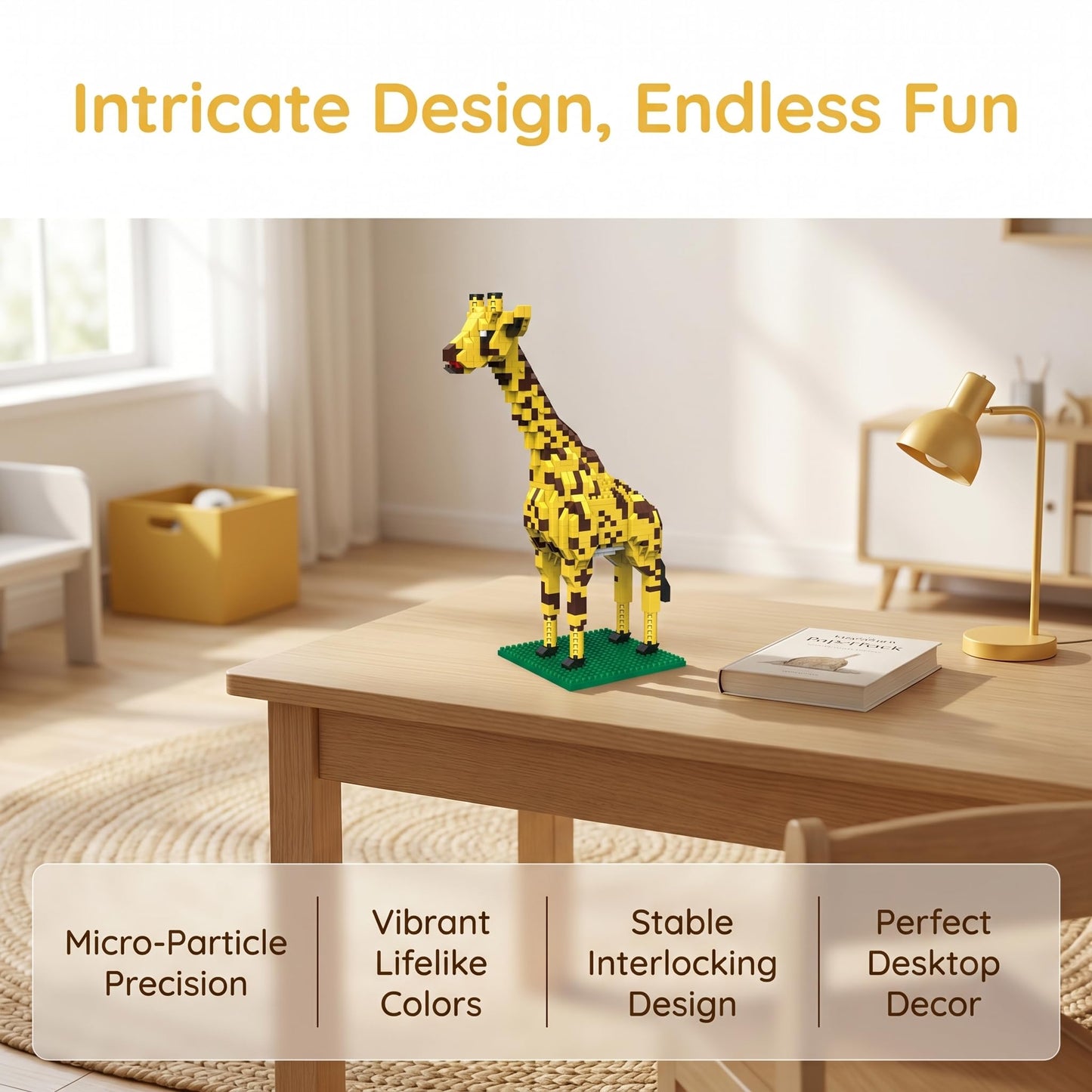 Giraffe Micro Mini Building Blocks Set for Adults,No Compatible with Lego Animals,920+PCS 3D Model Creative Decor Collection Building Toy, Gift for Birthday & Christmas