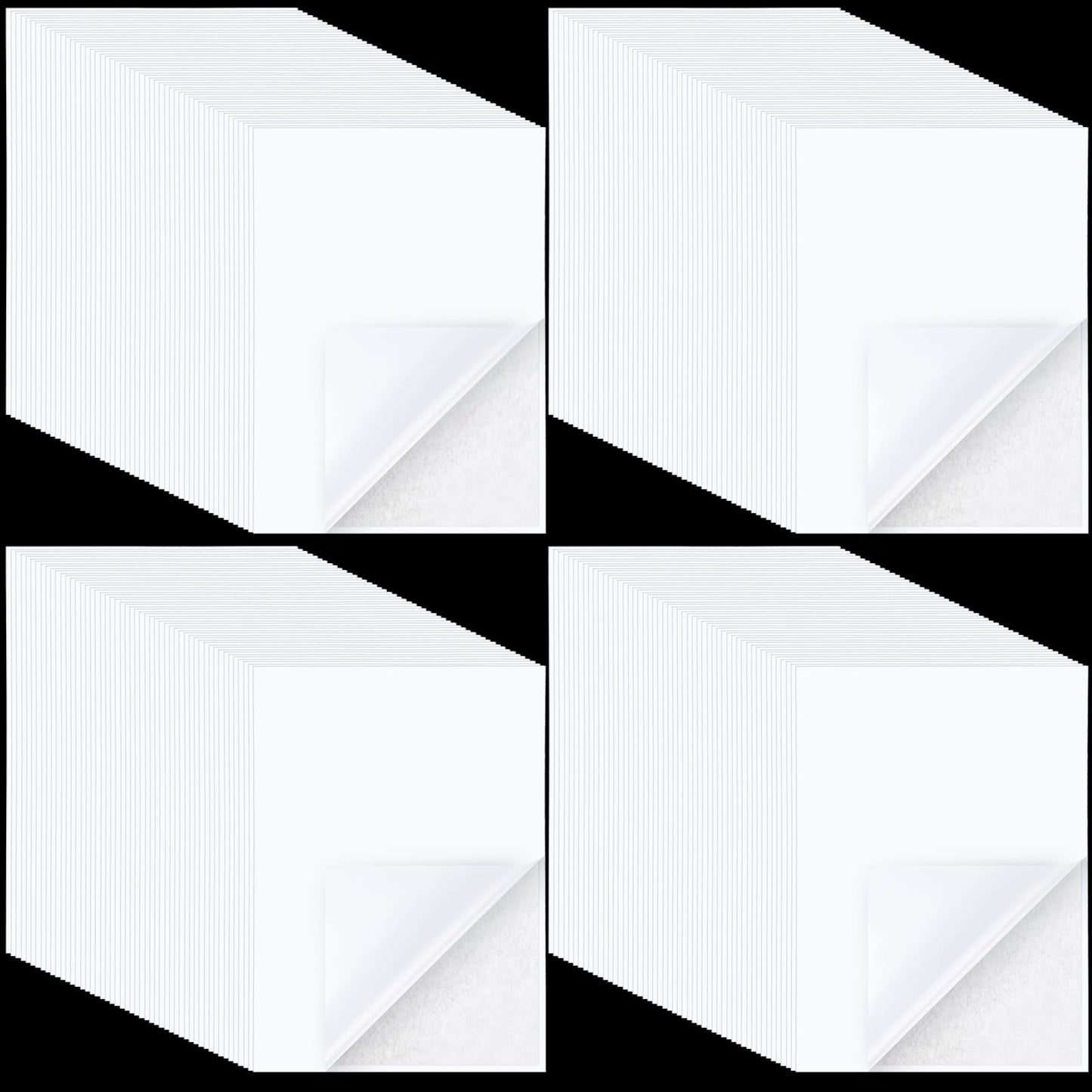 Nezyo 200 Pcs A4 Size 8.3x11.5 Inch Double Sided Adhesive Sheets White Double Sided Clear Sticky Strong Adhesive Photo Tape Sheets with White Liner for Craft Album DIY Arts Handbook Making Home Decor