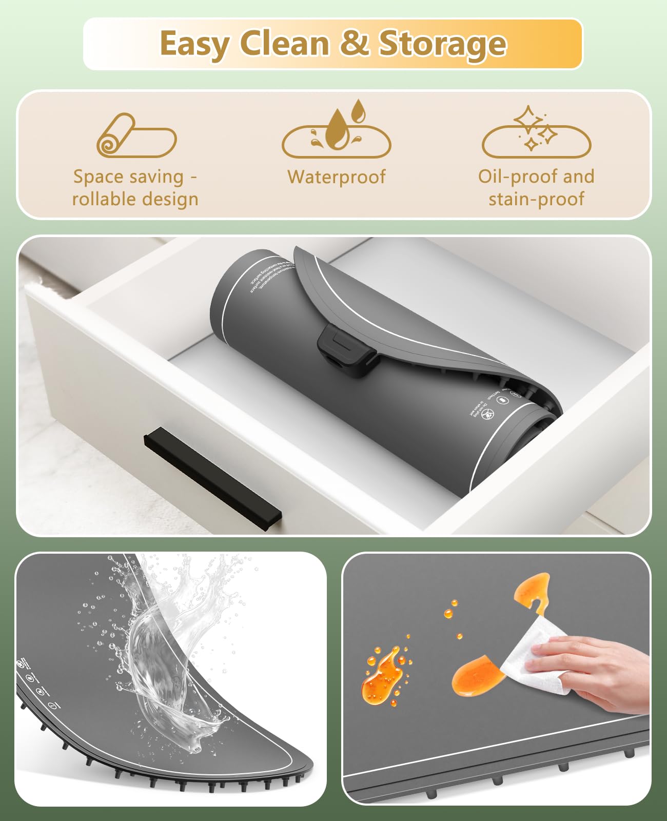 Food Warming Mats for Countertop Extra Large(XXL 36"x15"),Electric Heating Pad for Food,Roll Up Silicone Warmer Mat for Party and Kitchen,Practical Cooking Birthday Gift for Mom and Women(Gray)