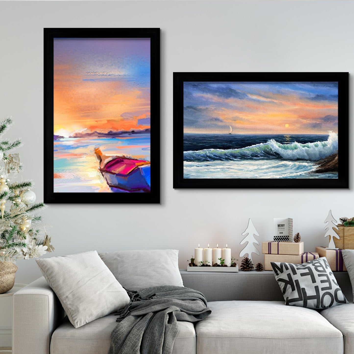 LUCKYLIFE 20x30 Picture Frame, Wall Hanging Poster Frames, Display Pictures 20 x 30 without Mat, Pack of 2, Black