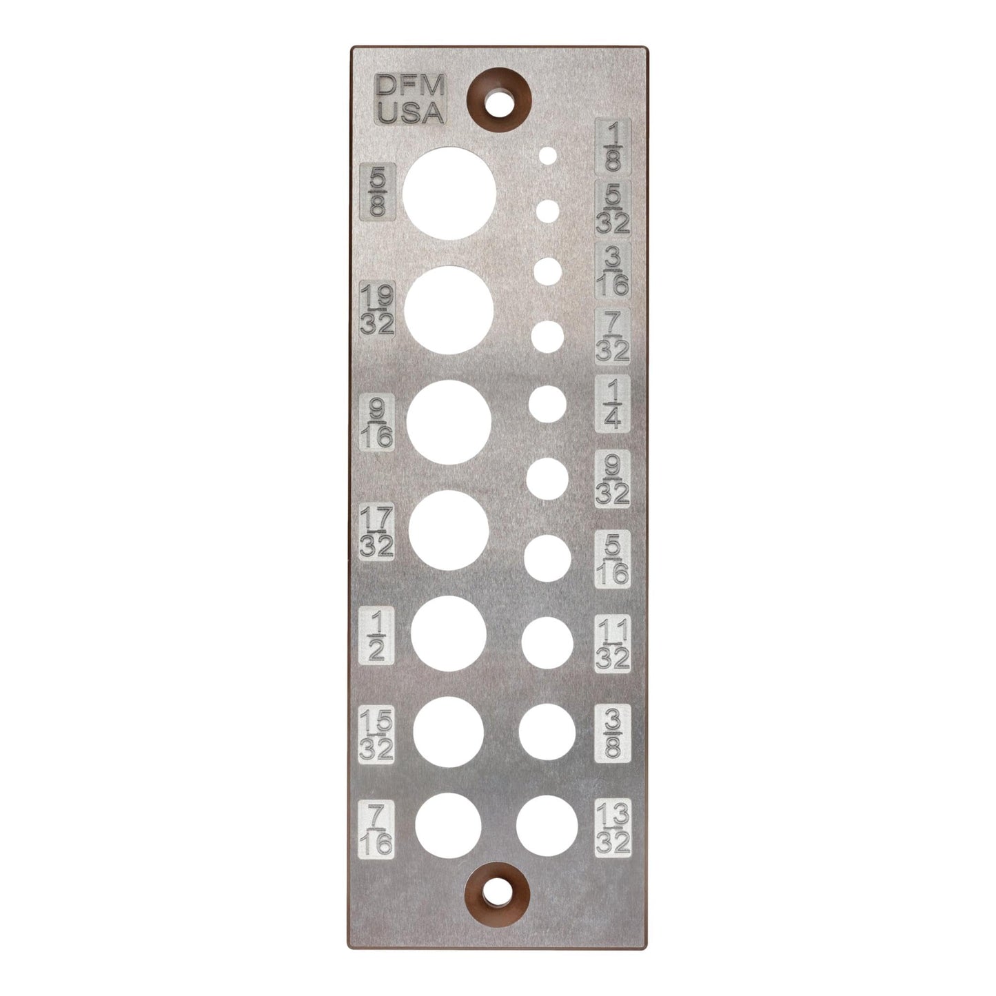 DFM Tool Works Doweling Tool - Premium Dowel Maker Tool, Versatile Dowel Plate, High-Grade A2 Steel for Woodworking, Made in USA - English 17 Holes, Multi-Size