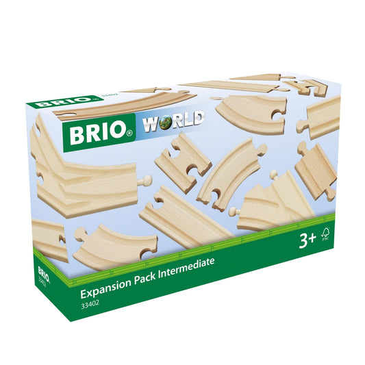 BRIO World - 33402 Expansion Pack Intermediate | Wooden Train Tracks for Kids Age 3 and Up