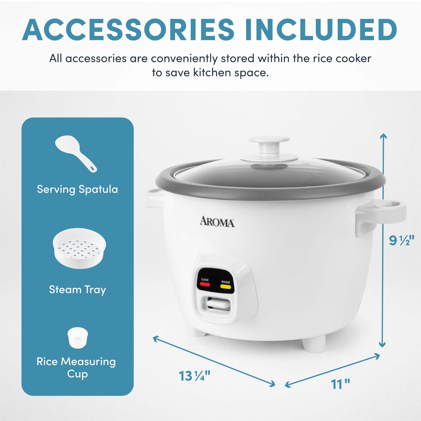 AROMA® 20-Cup (Cooked) One-Touch Rice Cooker and Food Steamer with Auto-Warm | 10 cups uncooked, 20 cups cooked (ARC-390NGP)