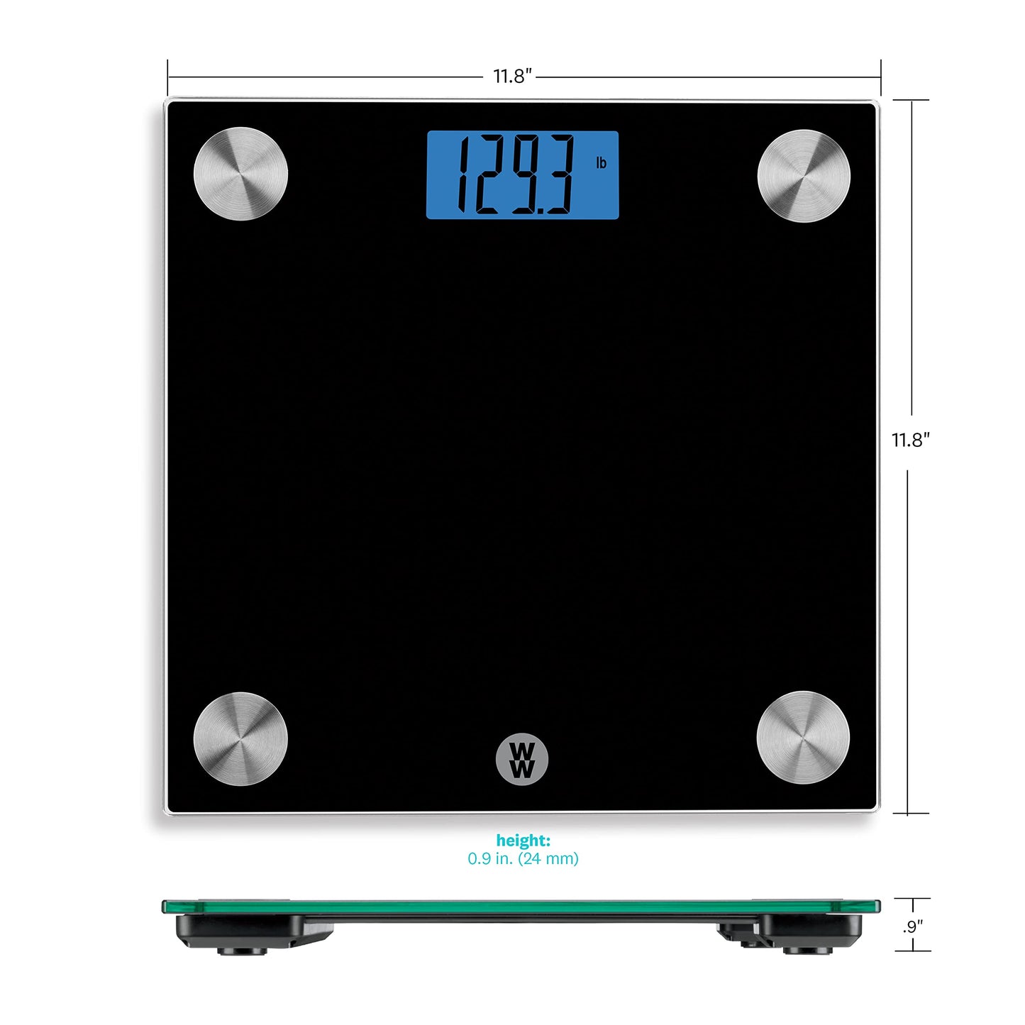 Weight Watchers Scales by Conair Scale for Body Weight, Digital Bathroom Scale in Black