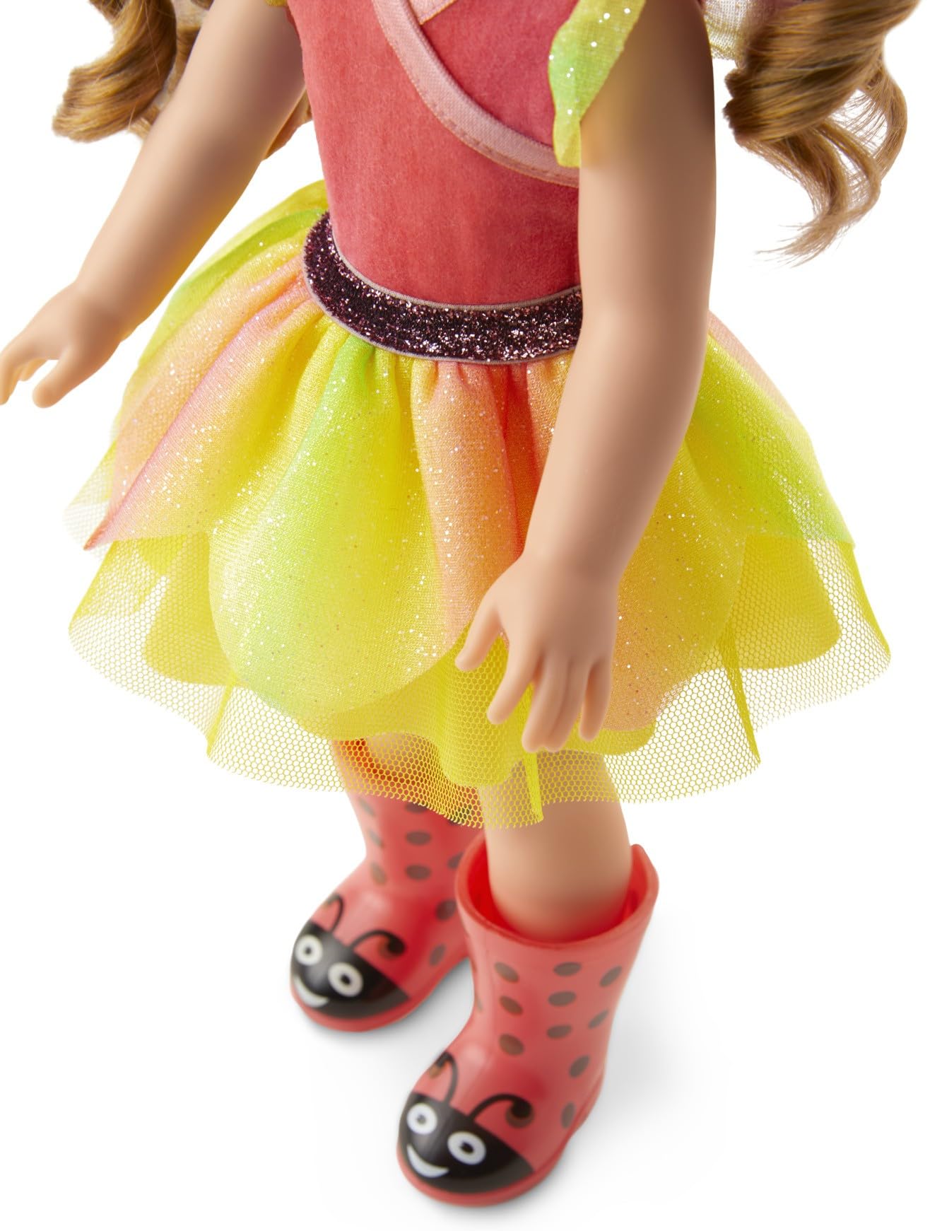 American Girl WellieWishers 14.5-inch Willa Doll with Coral Leotard, Mesh Skirt, Headband, and Boots, For Ages 4+