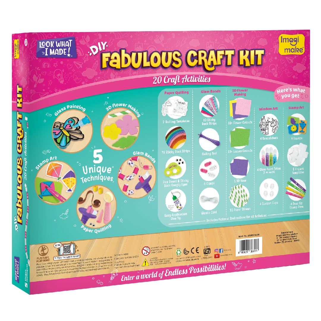 Imagimake Fabulous Craft Kit | Creative Toy & DIY Set | Arts and Crafts for Kids | Activity Craft Kits | Gifts for 5 6 7 8 9 10 11 12 Years