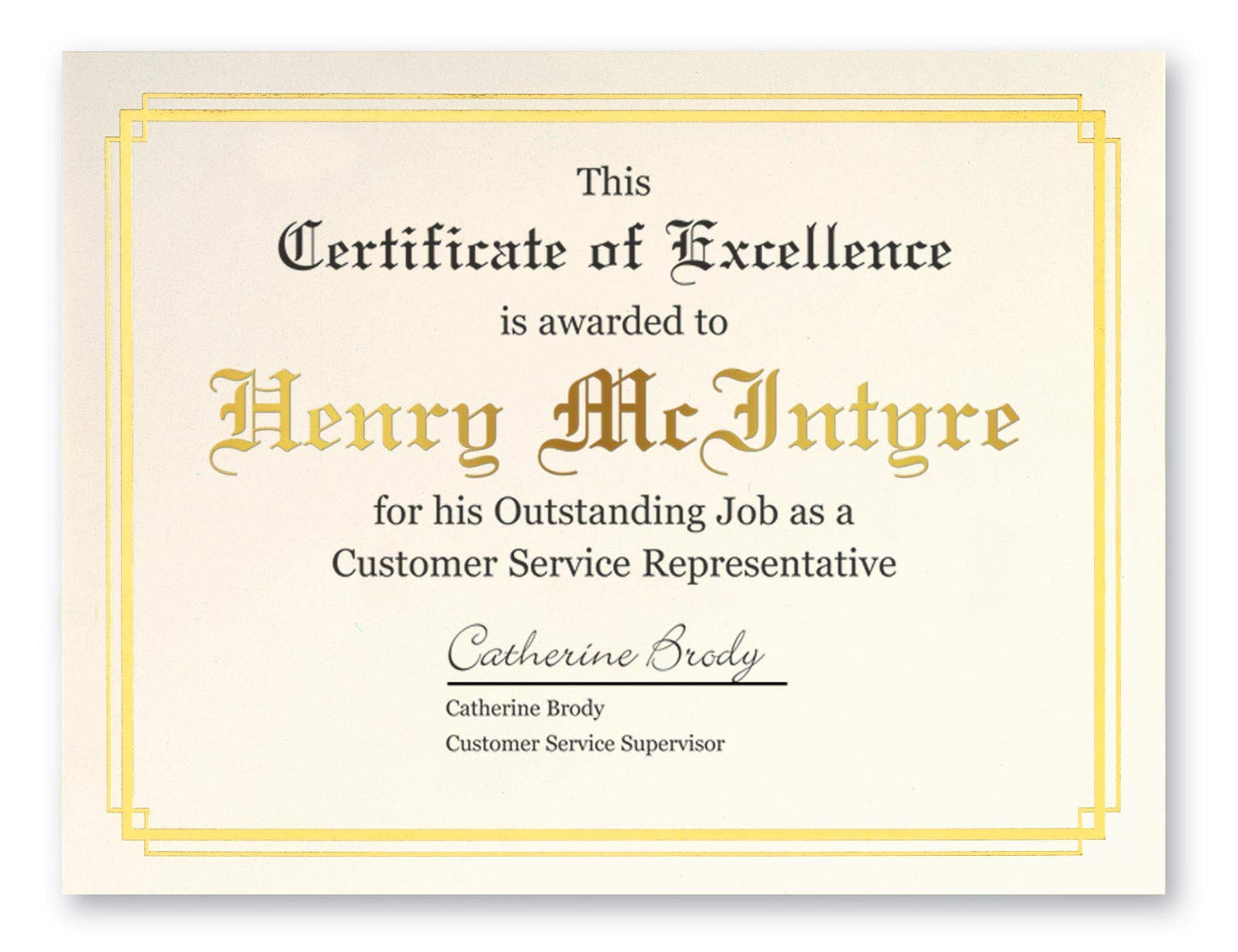 PaperDirect Foil Elegance Specialty Certificates, 50 Sheets of 38lb Cream Paper, 8½" x 11", Double Gold Foil Border, Perfect for Awards, Students, Employees, Volunteers, Course Completion, Diplomas