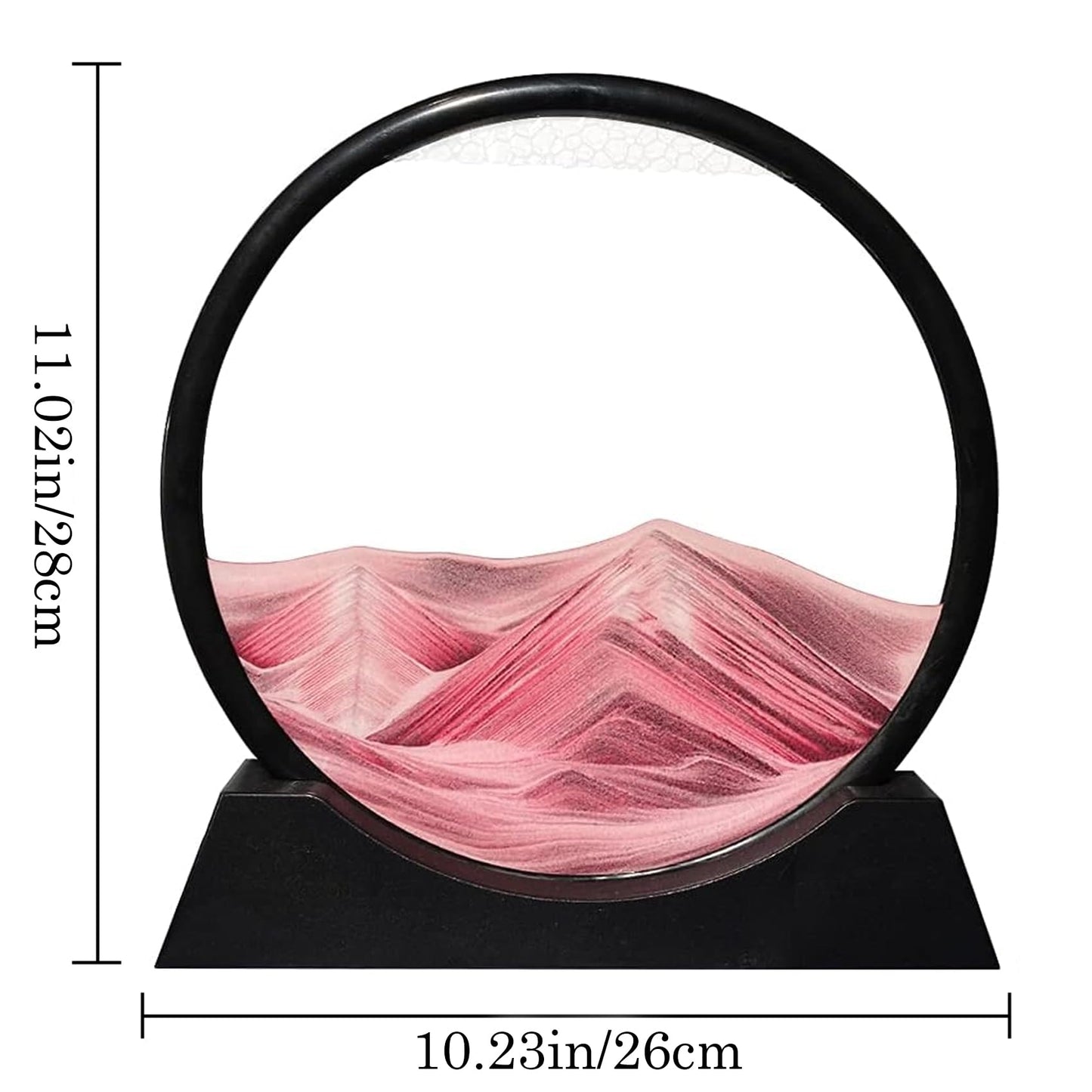 Aoderun Moving Sand Art Picture Sandscapes in Motion 3D Deep Sea Sand Art Round Pink for Adult Relaxing Toys D¨¦cor Desktop Home Office ¡­ (Pink, 12")