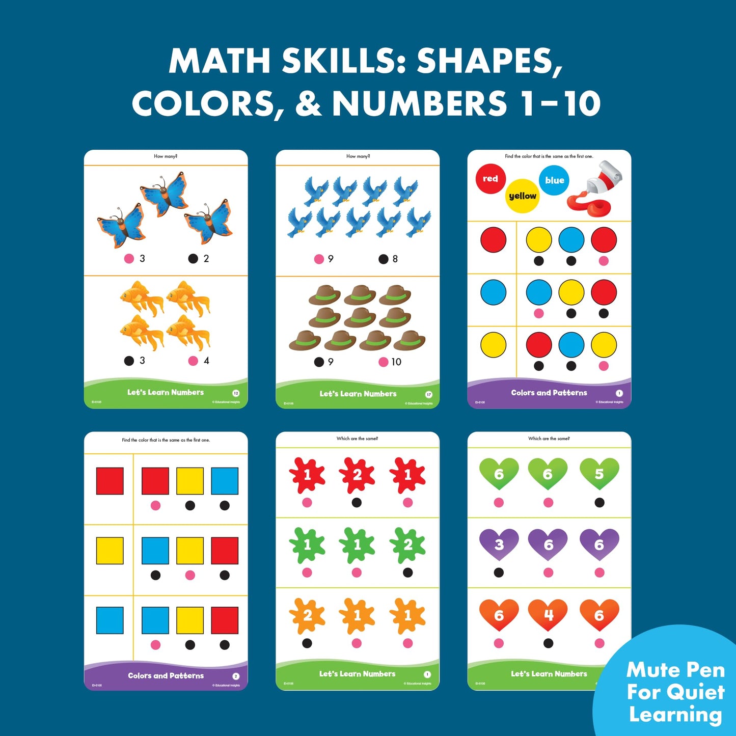 Educational Insights Hot Dots Jr. Getting Ready for School Set with Interactive Pen, Reading & Math Workbooks, 160 Lessons for Homeschool & Classroom, Ages 3+