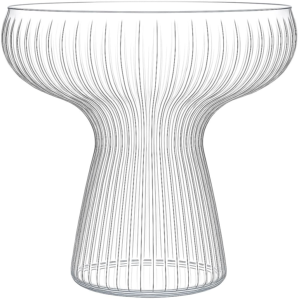 Oojami Lunara Clear Plastic Margarita Glasses, 11 oz, Set of 40, Disposable Party Cups for Cocktails (Clear Ripple Ribbed)