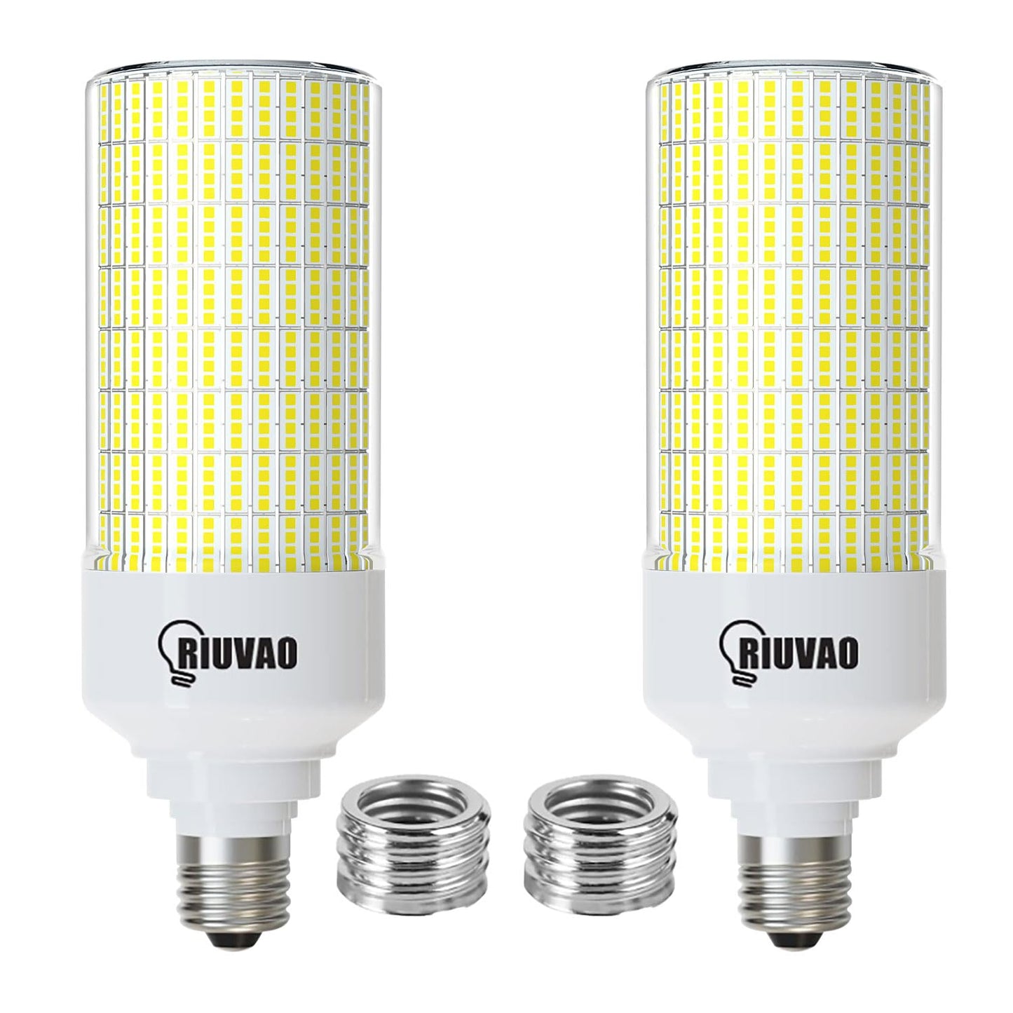 RIUVAO Led Corn Light Bulb 2 Pack, 800W Equivalent 5000K Daylight 12000Lm Super Bright E26/E39 Base 8W Led Bulbs, Replace Metal Halide HID CFL Bulb for Outdoor Indoor Area