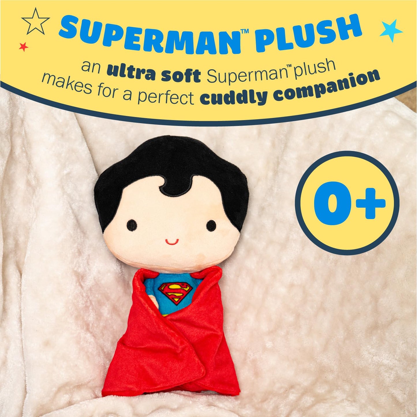 KIDS PREFERRED DC Comics Superman Soft Huggable Weighted Stuffed Animal Cute Plush Toy for Toddler Boys and Girls, Gift for Kids, Man of Steel 11.5 inches