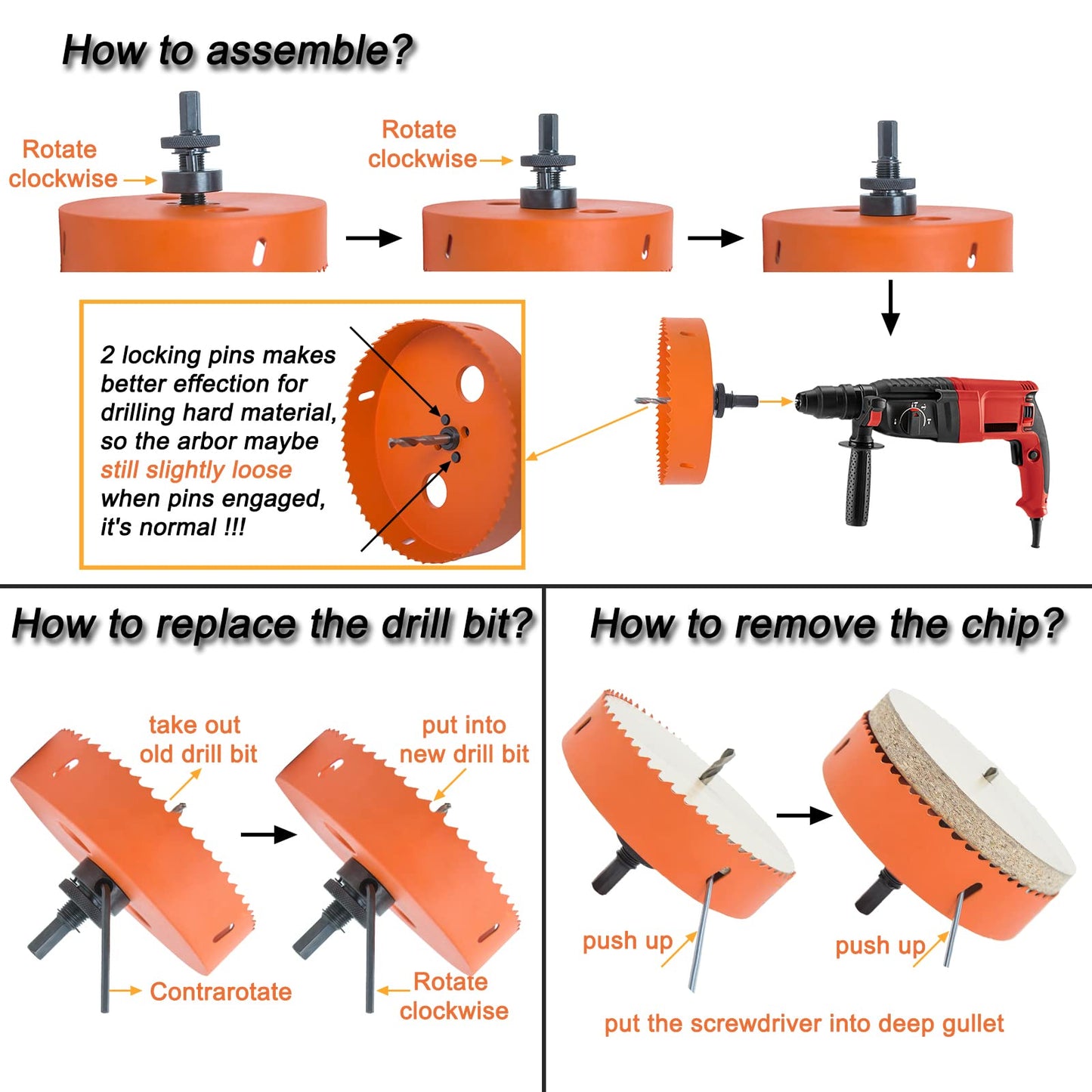VIKITON 4.25 Hole Saw 6.25 Hole Saw for Recessed Lights, 4-1/4 Hole Saw 6-1/4 Hole Saw Dust Bowl Dust Catcher for 4 Inch Led Recessed Lighting 6 Inch, Bi-Metal Wood Drywall Hole Cutter