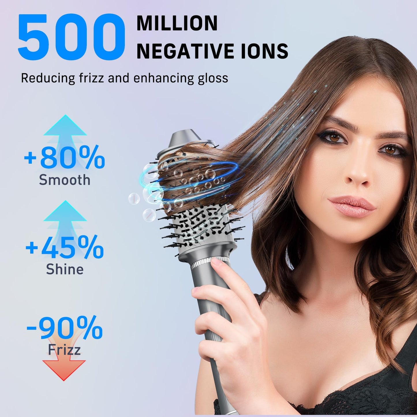 5 in 1 Hair Dryer Brush, QUICO Hair Styler 110,000 RPM 7X Faster Hair Dryers for Women 500 Million Negative Ionic Volumize Blow Dryer Brush, Hair Straightener, Air wrap Hair Styler Curl No Heat Damage
