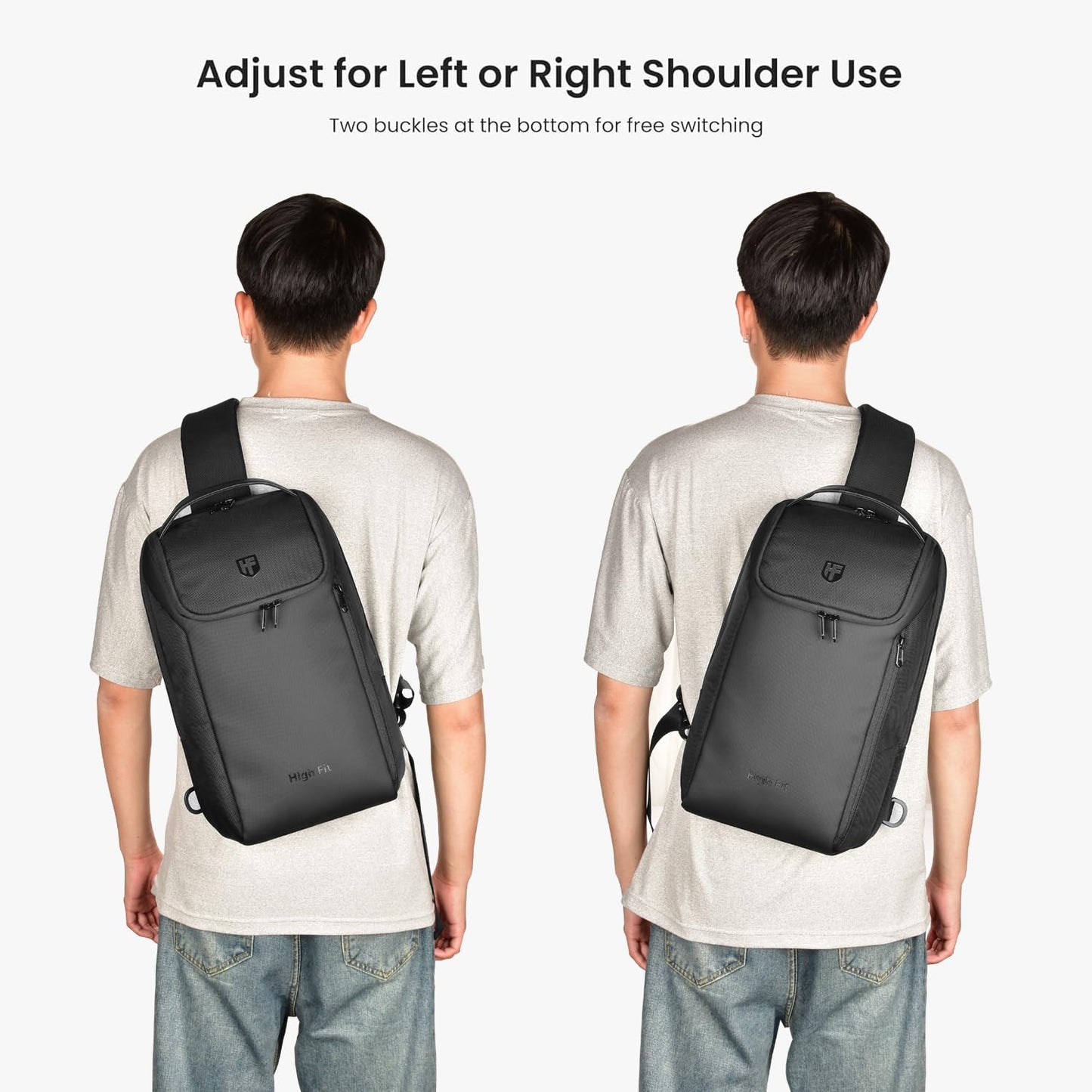 HIGH FIT 7L Sling Bag Crossbody Backpack Compact EDC Daypack for Men Minimalist Chest Shoulder bag 14" MacBook Pro M4, 13" MacBook Air/Pro