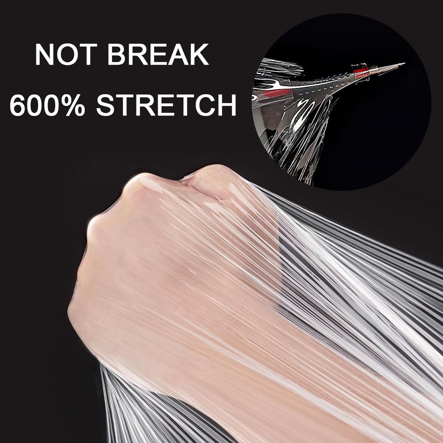 CHUANGSEED Stretch Film 12 in x 1000 ft Moving Wrapping Plastic Shrink Film Strength Stretch 80 Gauge Durable Industrial Strength,Clear,4 Pack