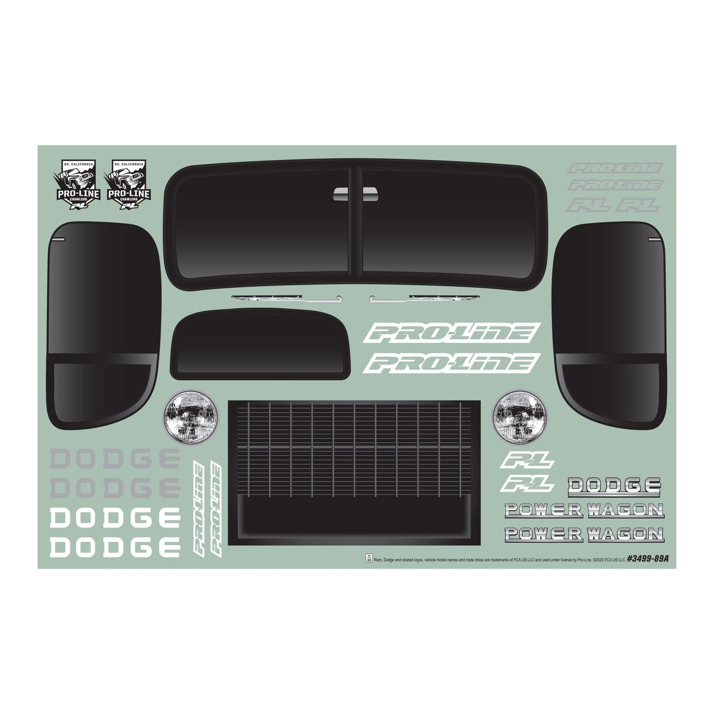 Pro-line Racing 1946 Dodge Power Wagon Black 12.3 WB Crawlers PRO349918 Car/Truck Bodies Wings & Decals