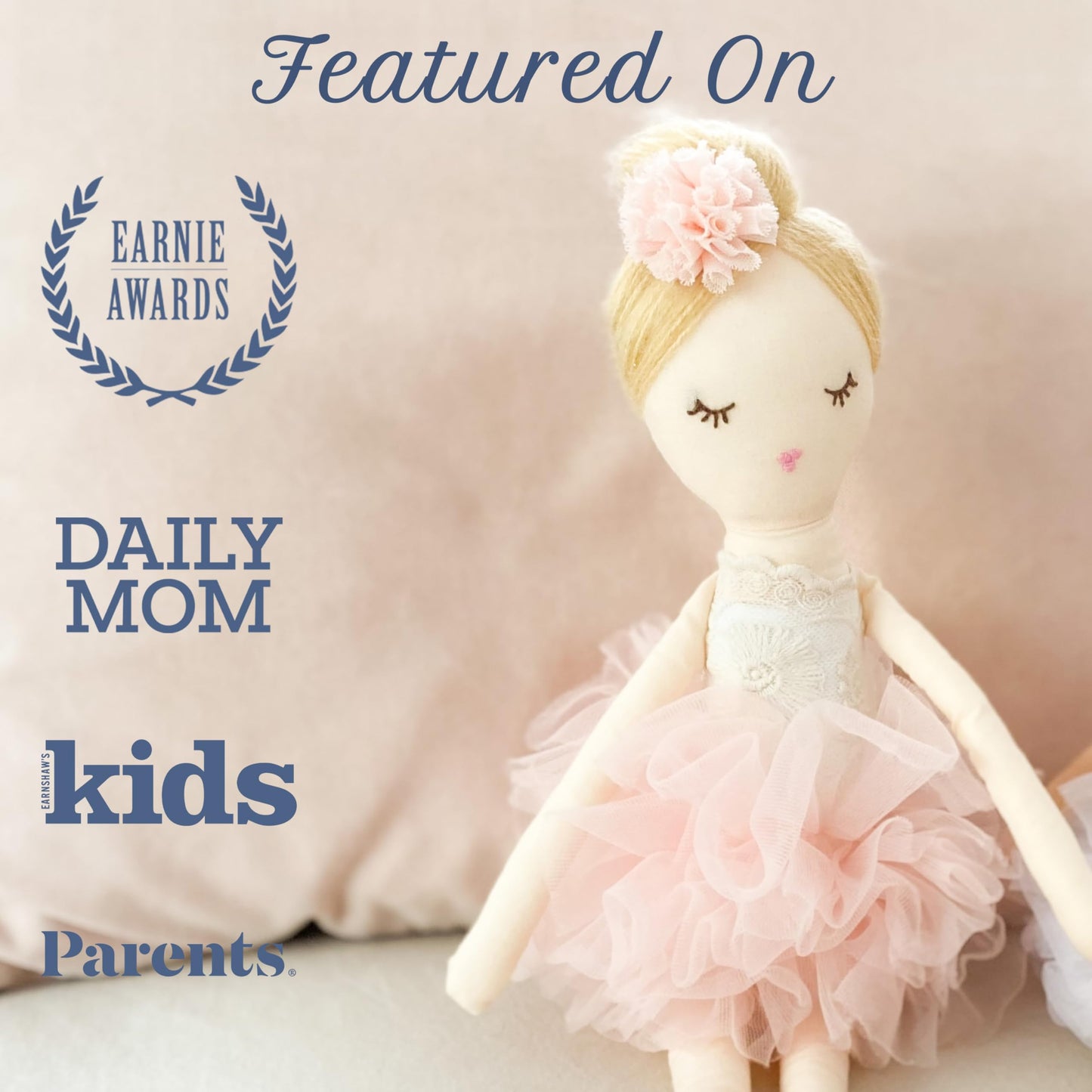 MON AMI Charlotte The Ballerina 15-Inch Stuffed Doll for Girls | Soft Ballerina Plush Doll | Elegant Playtime Companion | Charming Nursery & Bedroom Décor | Plush Gift for All Ages