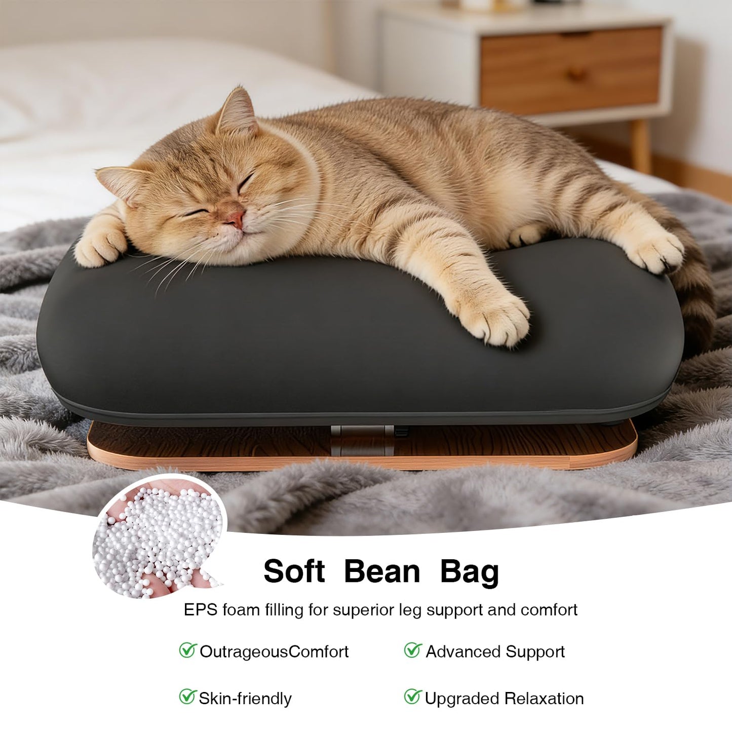V-Hold Height & Angle Adjustable Laptop Lap Desk, Laptop Desk with Cushion, Fits up to 16 inch Laptops & Tablet, Bean Bag Pillow Stand, Lap Desks for Home, Office, Bed, Couch, Desk, Car and Recline