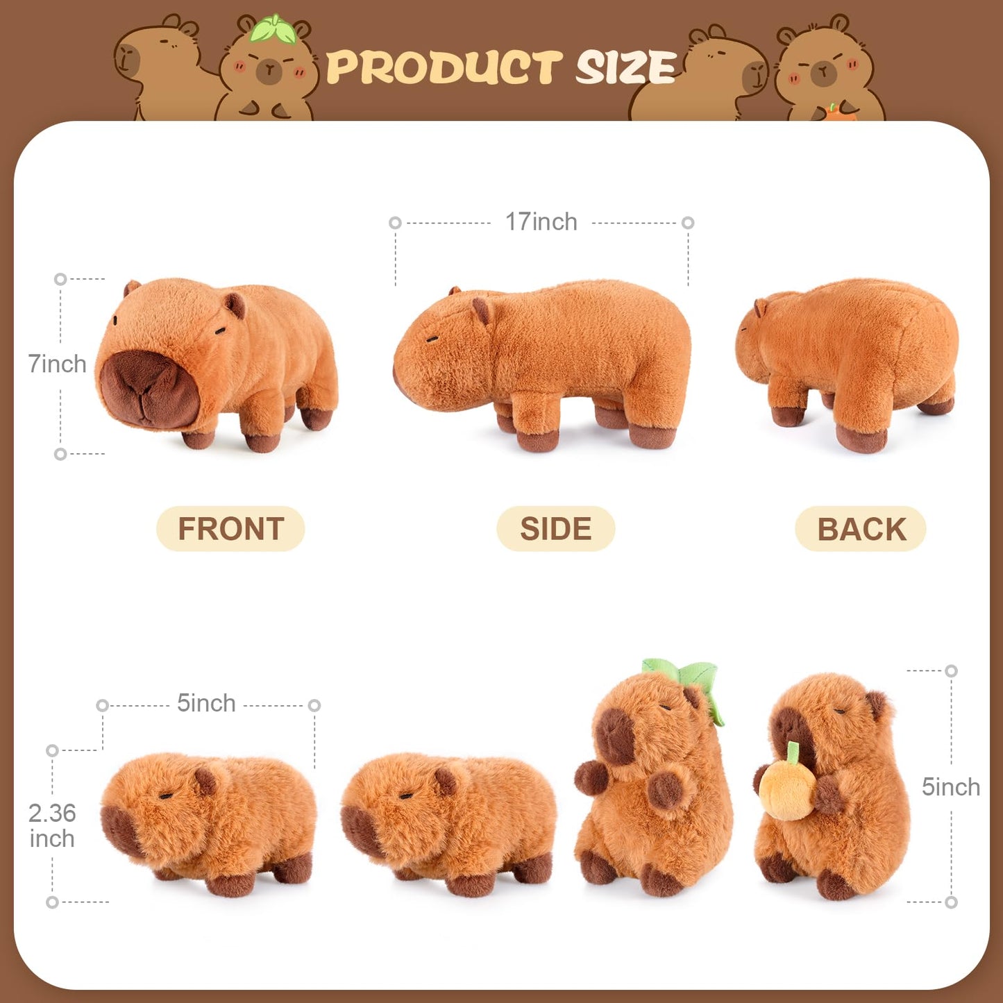 SuzziPals 5-in-1 Mommy Plush Toys with Baby Plushies, 5pcs Set Stuffed Animal Surprise Inside, Soft & Squishy Pillow Plushies Decor, Cuddly Gifts for Kids & Adults