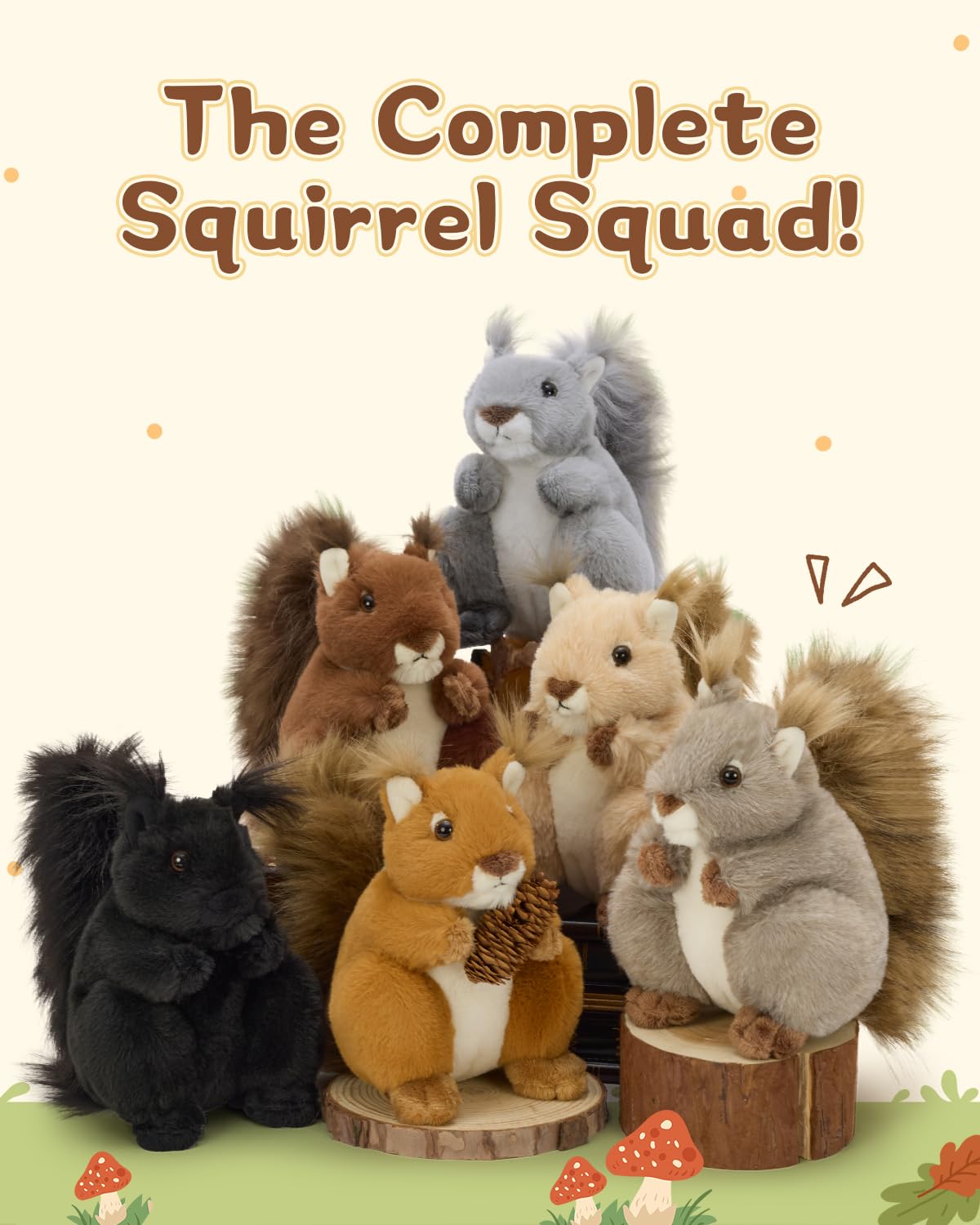 MaoGoLan 6Pcs Squirrel Stuffed Animal
