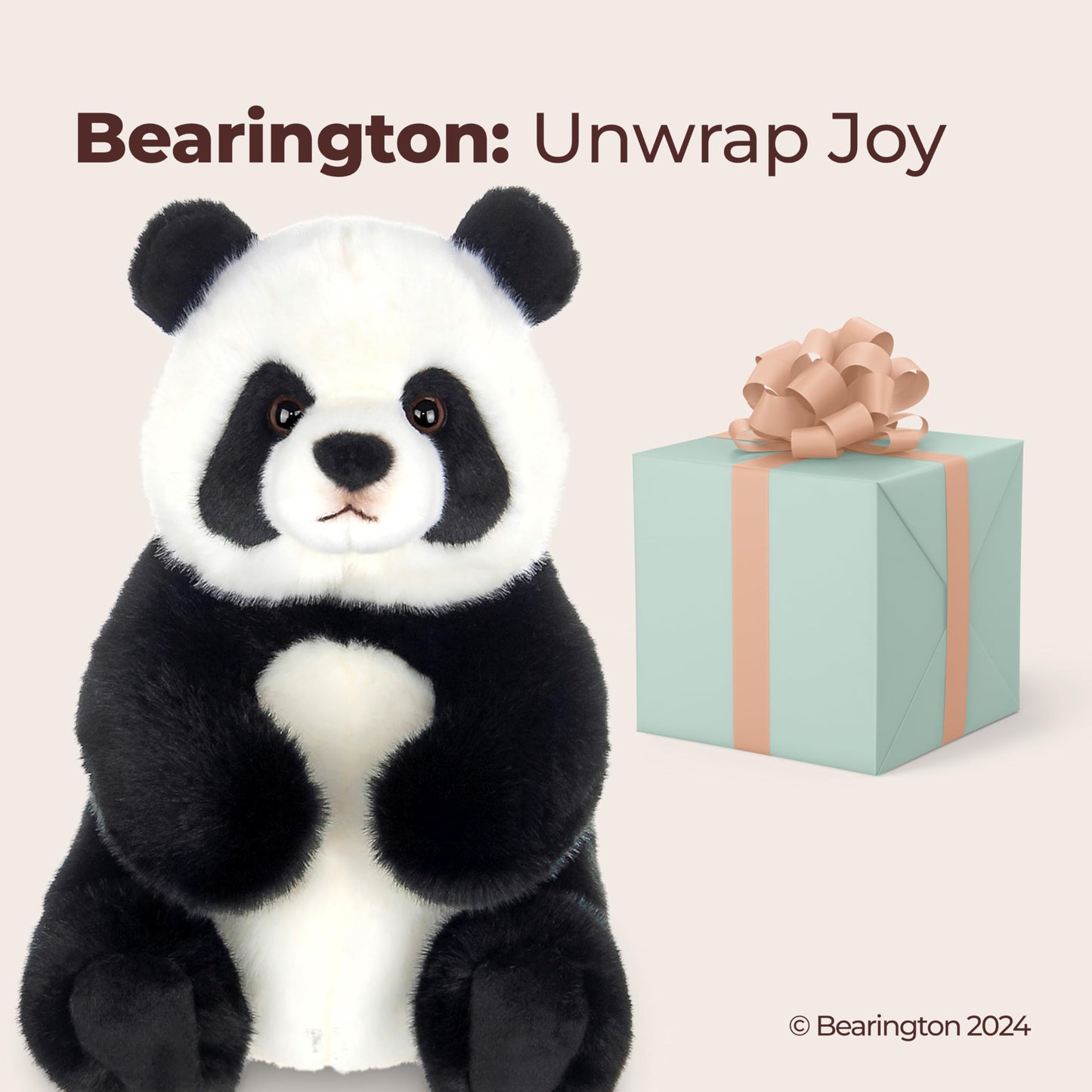Bearington Tux Plush Panda Bear Stuffed Animal, 11 Inch