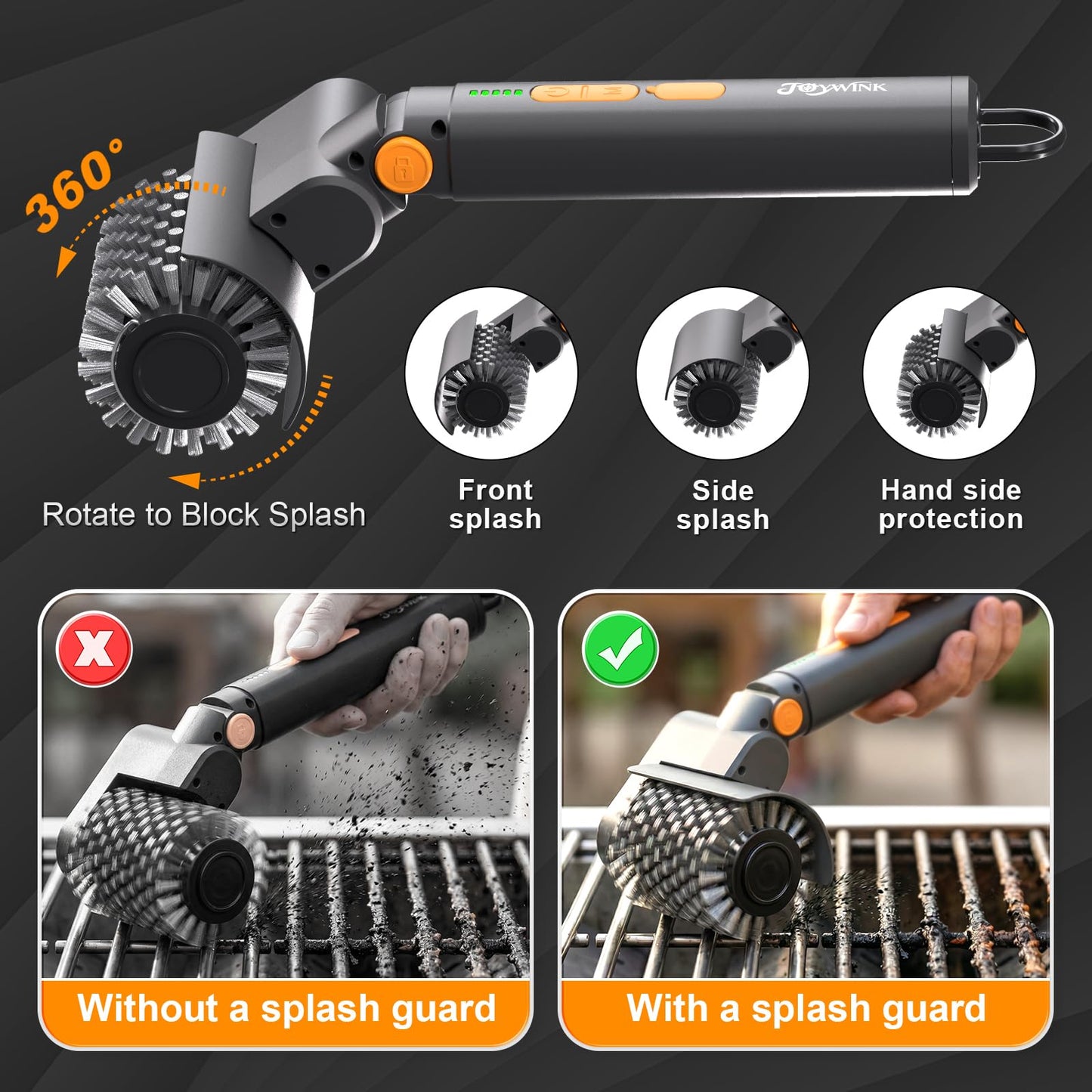 Upgraded Electric Grill Brush - Extreme 50kg Torque Power Grill Brush, 7.4V Motor, Safe for All Grills, SUS304 Anti-Shedding Bristle, with Heat Resistant Mat & Polishing Pad, for Fathers Day