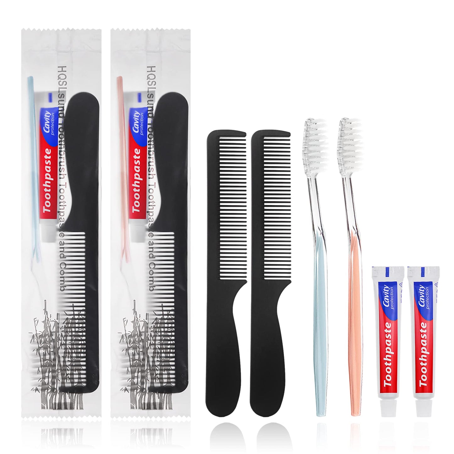 100 Pack Disposable Toothbrushes with Toothpaste and Comb for Homeless Individually Wrapped,10g Travel Toothpaste,7inch Black Hair Comb,Soft Bristle Toothbrush for Hotel,AirBnb,Shelter,Charity