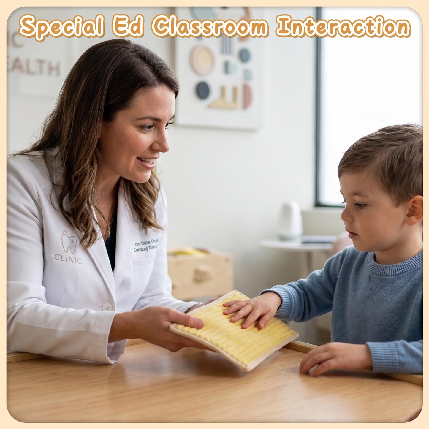 Pencil Sensory Wall Panel for Kids with Autism 6 Textured Quiet Montessori Toys Sensory Mats for Toddler Tactile Busy Board for Classroom Daycare Nursery Preschool Playroom