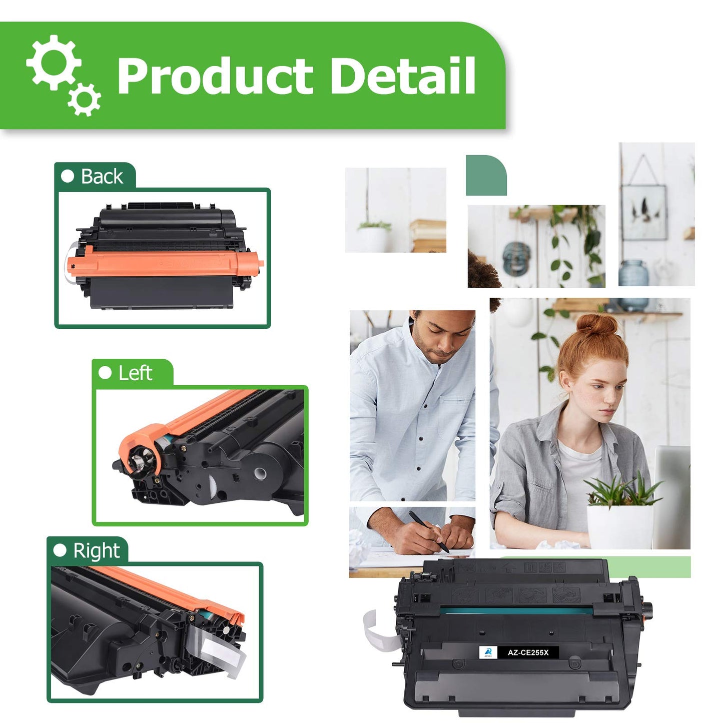 Aztech Compatible Toner Cartridge Replacement for HP CE255X 55X CE255A 55A LaserJet Enterprise P3015dn P3015x LaserJet Pro 500 MFP M521dn M521dw (Black, 2-Packs)